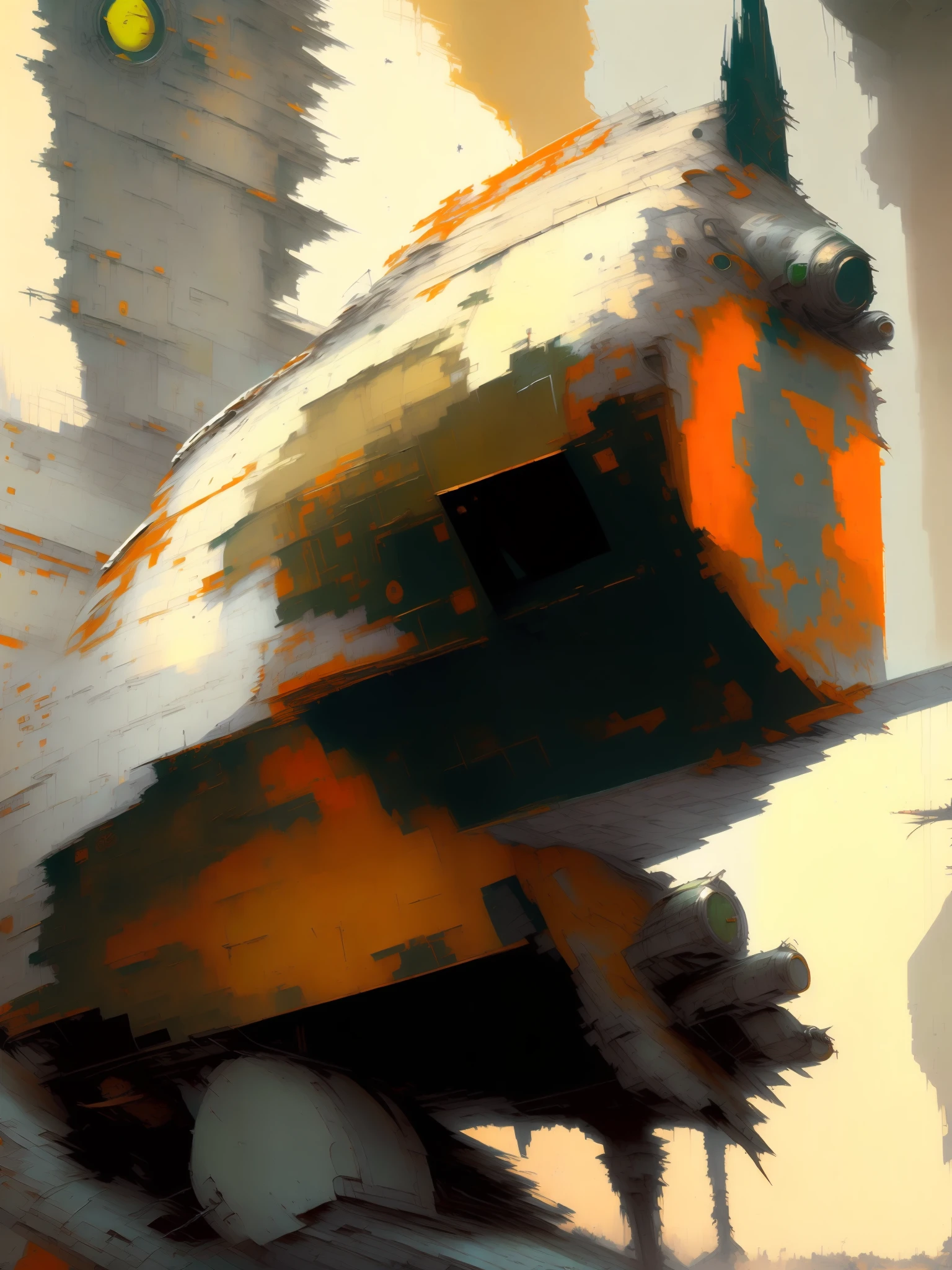 (((Art of ((((((green, Craig Mullins Oliv))))of()))—%2 rough brushstrokes. All Black Spot((((((( black )))))))))
