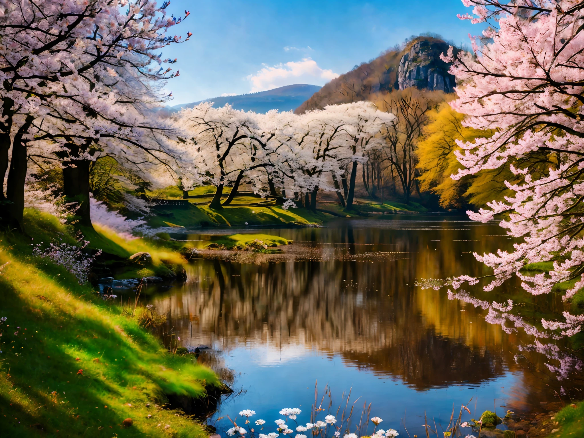 an extremely detailed photo of Czech nature scenery, surreal, spring time, detailed, intricate, elegant, lithe, highly detailed, digital painting, artstation, concept art, smooth, sharp focus, illustration