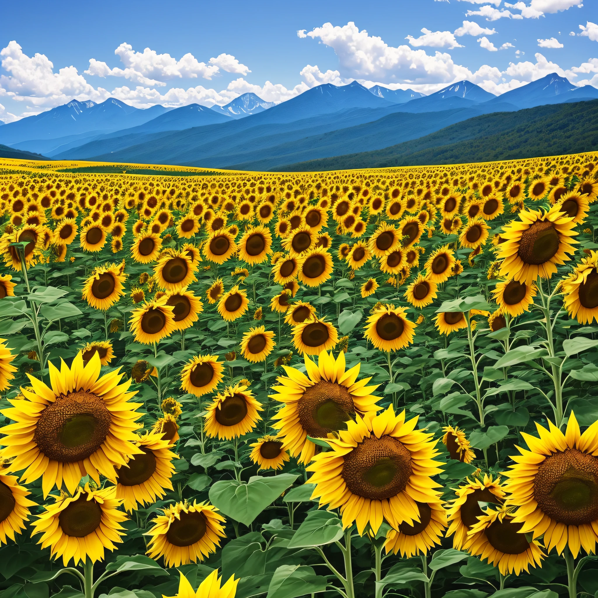 Mountains full of sunflowers --auto --s2