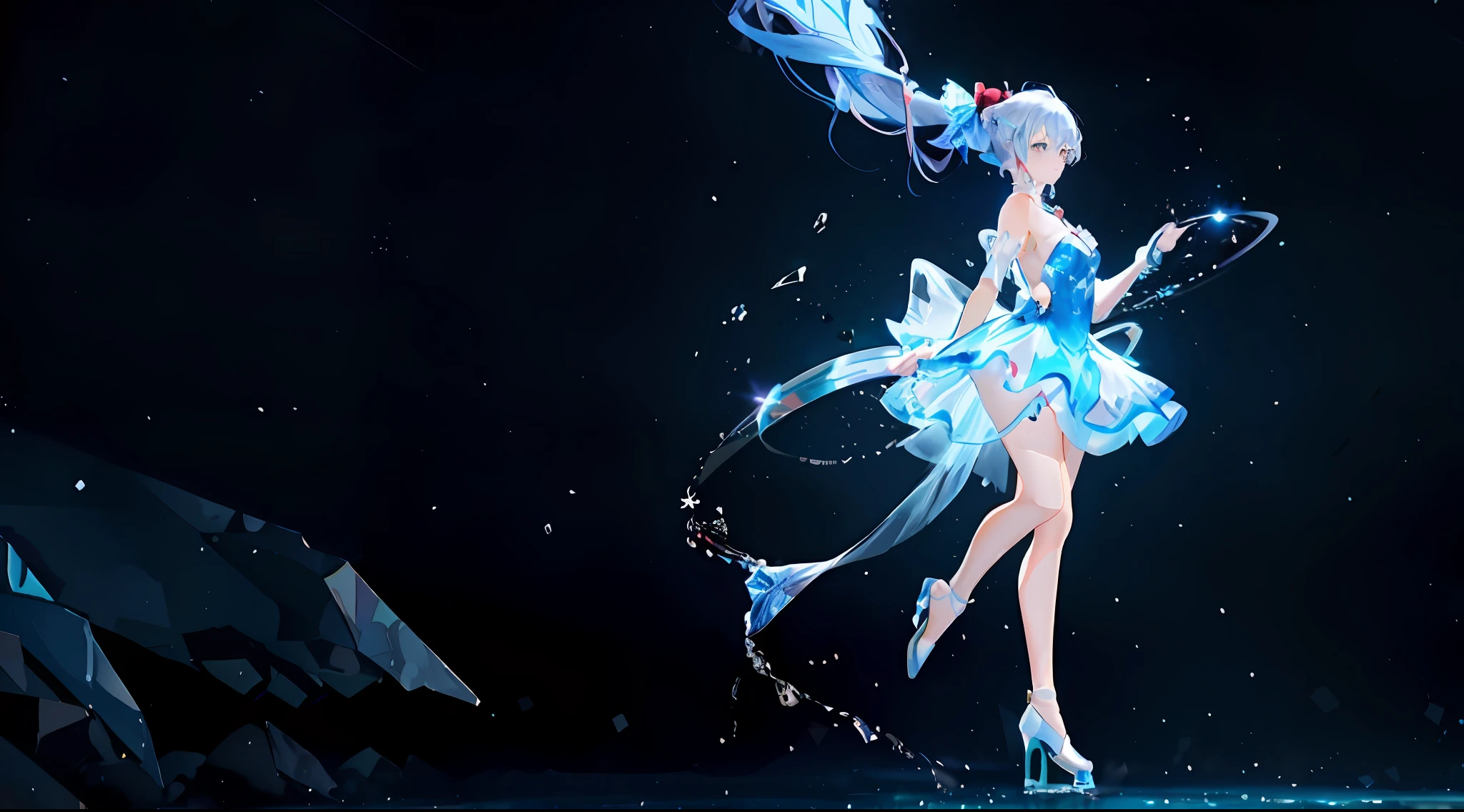 anime girl in a blue dress running through a dark cave, wallpaper anime blue water, anime art wallpaper 8 k, anime style 4 k, anime girl walking on water, anime art wallpaper 4 k, anime art wallpaper 4k, 4k anime wallpaper, splash art anime loli, ultra hd anime wallpaper, anime wallpaper 4k, anime wallpaper 4 k