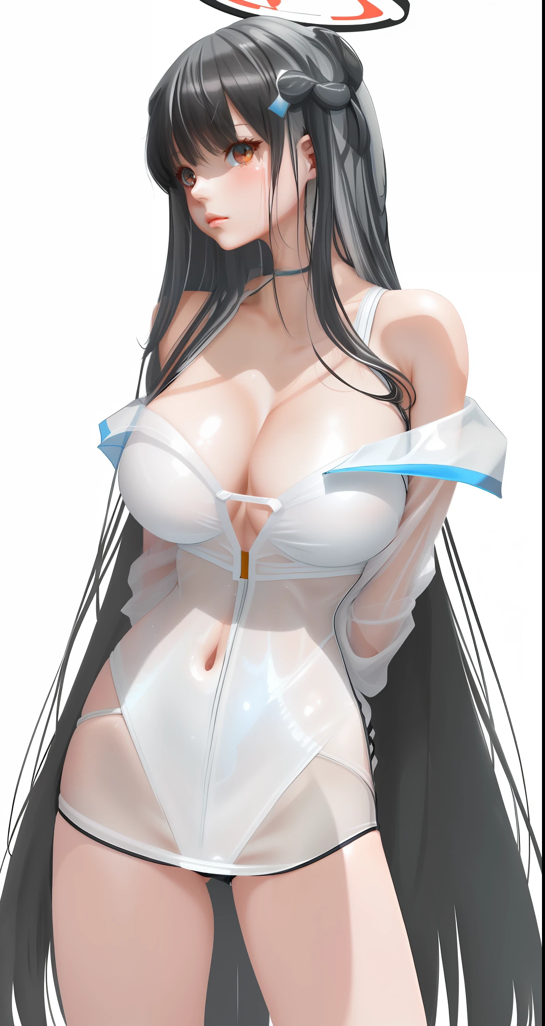 Girl long hair bangs hair covering eye quality swimsuit Mini skirt short wet transparent clothing beautiful body rtx 4k Anime bathroom showing body boobs realistic shadows HairWhite hair Volumous hair look sexy detailed eyes