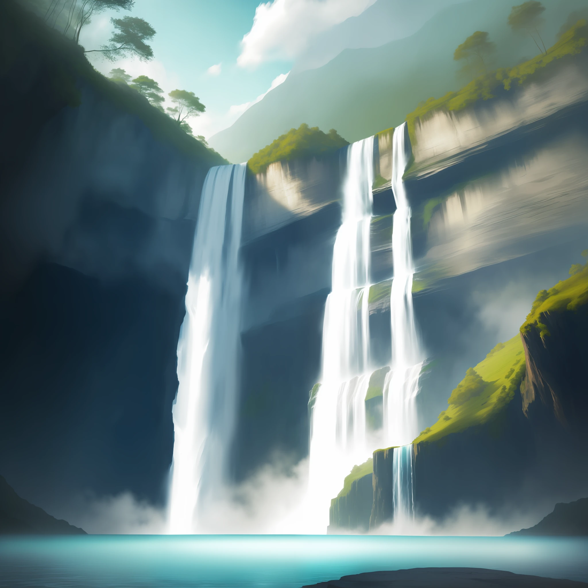 Waterfall, majestic, vast