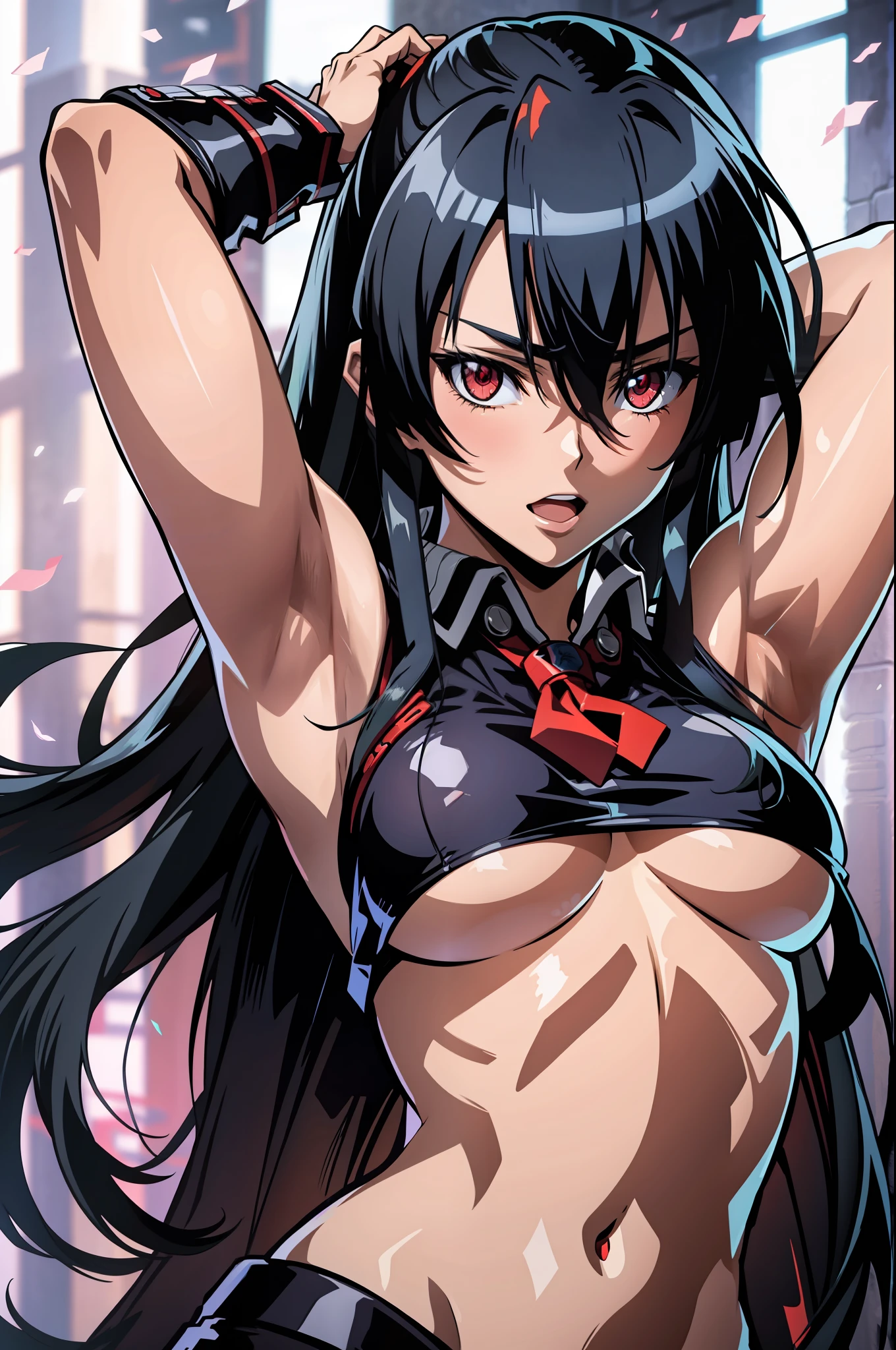 Akame (akame ga kill), underboob, armpit