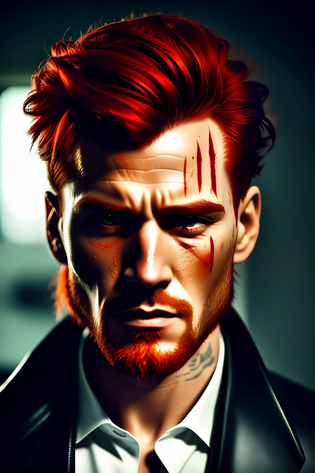 Red-haired Gangster Man With Scar On Eye