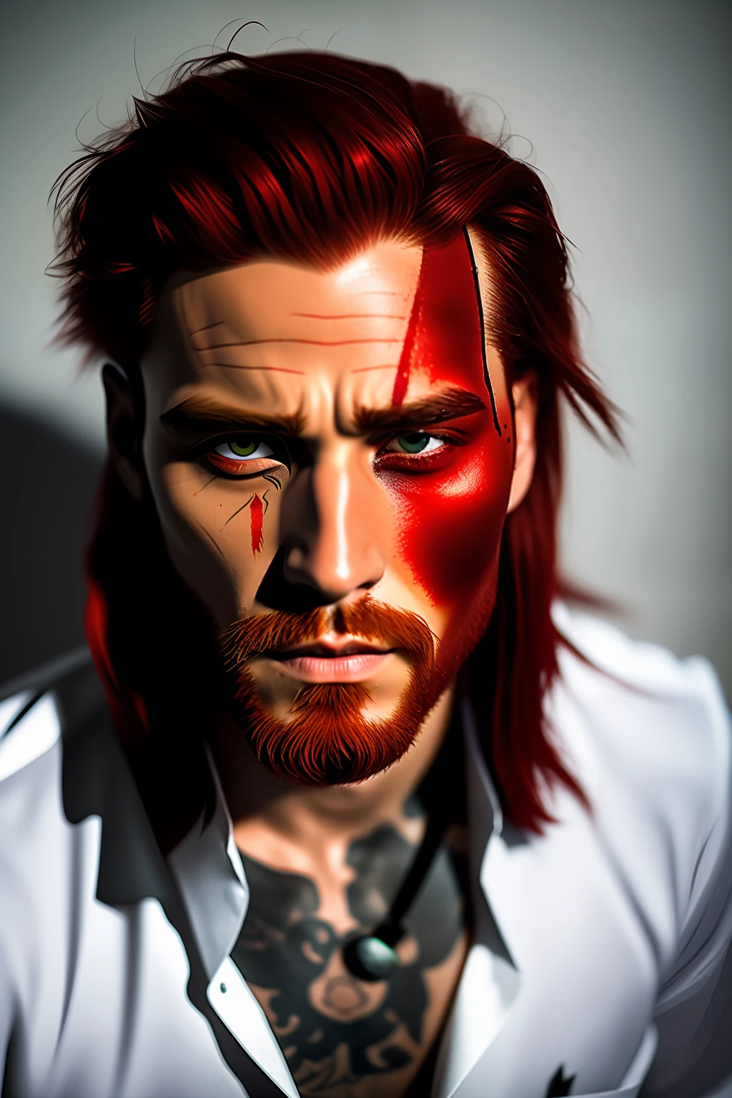 Red-haired Gangster Man With Scar On Eye