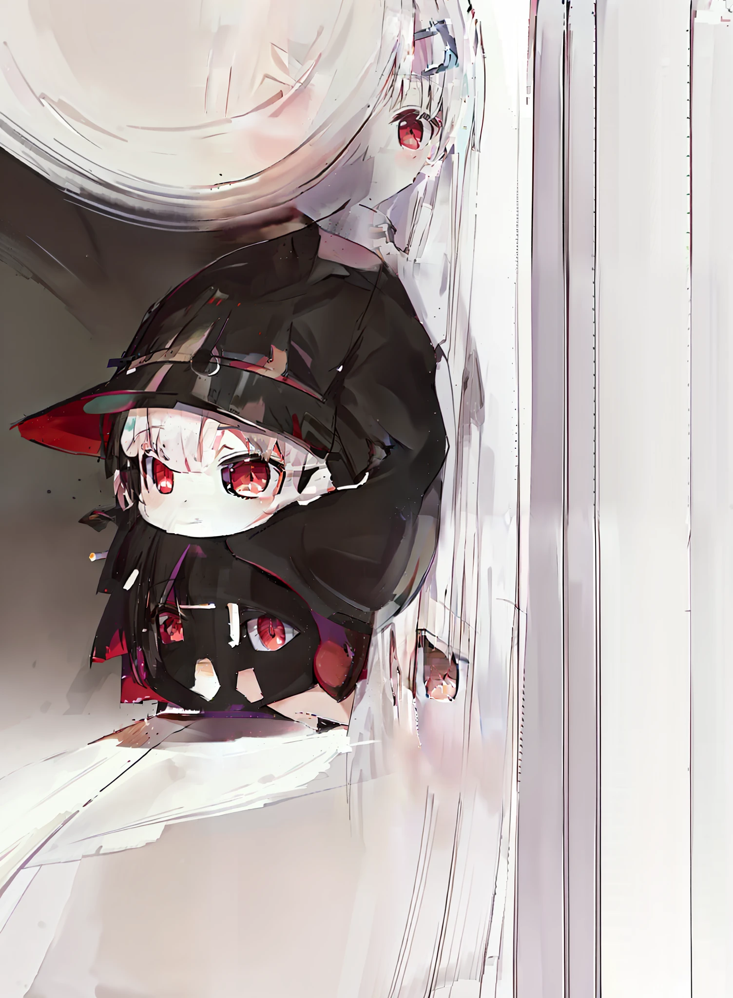 Shows a grim landscape painting with characters in the picture, the characters are cold, the eyes are staring into the distance, the expression is grim, in hell