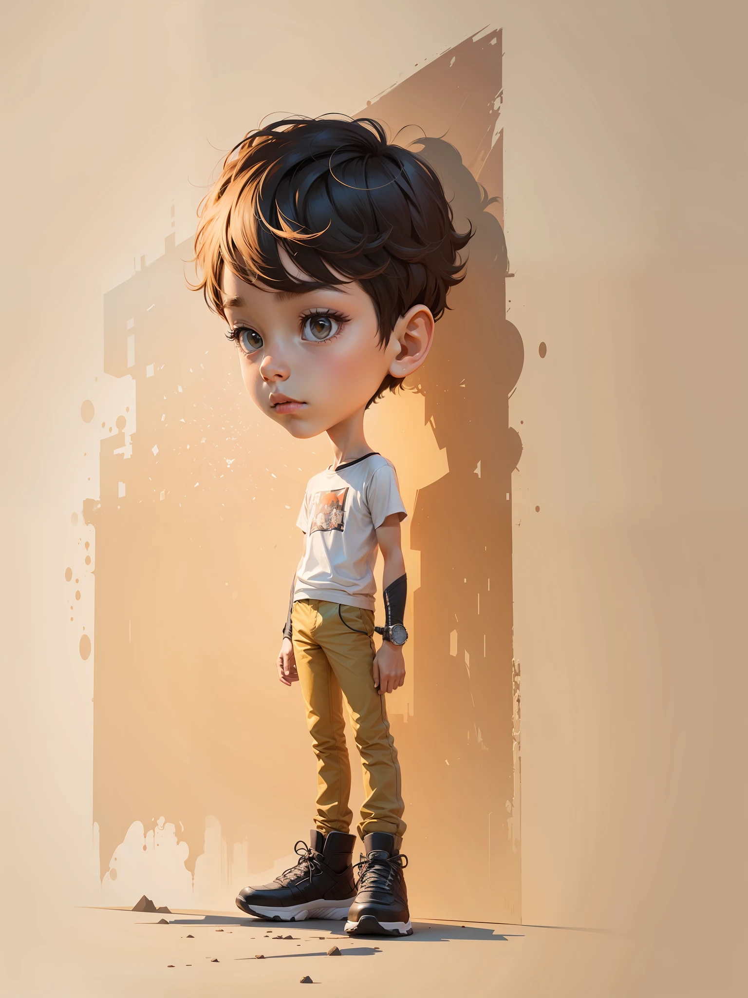 A standing boy dressed casually in comics style, Vector art
