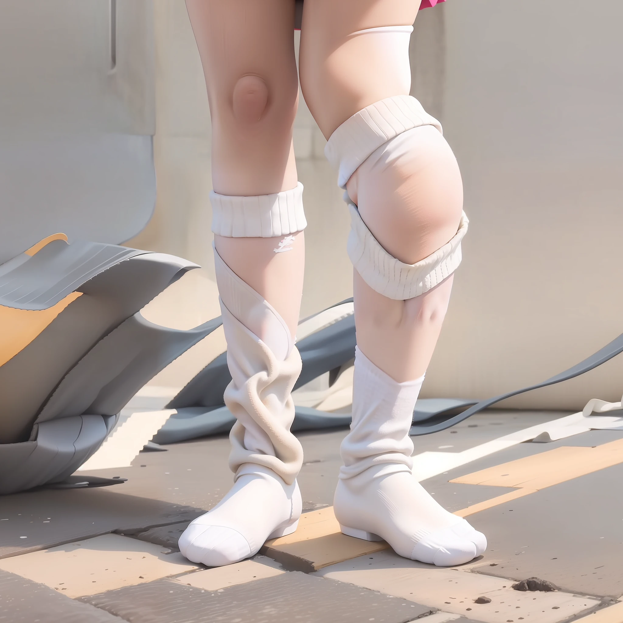 White background image of over-the-knee socks: Please do not include non-product main elements such as hangers/tags/model body parts in the picture, please modify; There must be no mosaics, watermarks, borders, stickers, stitching diagrams and other elements in the material, please modify; The edges of the creative image are blurry overall, please upload a clear creative image