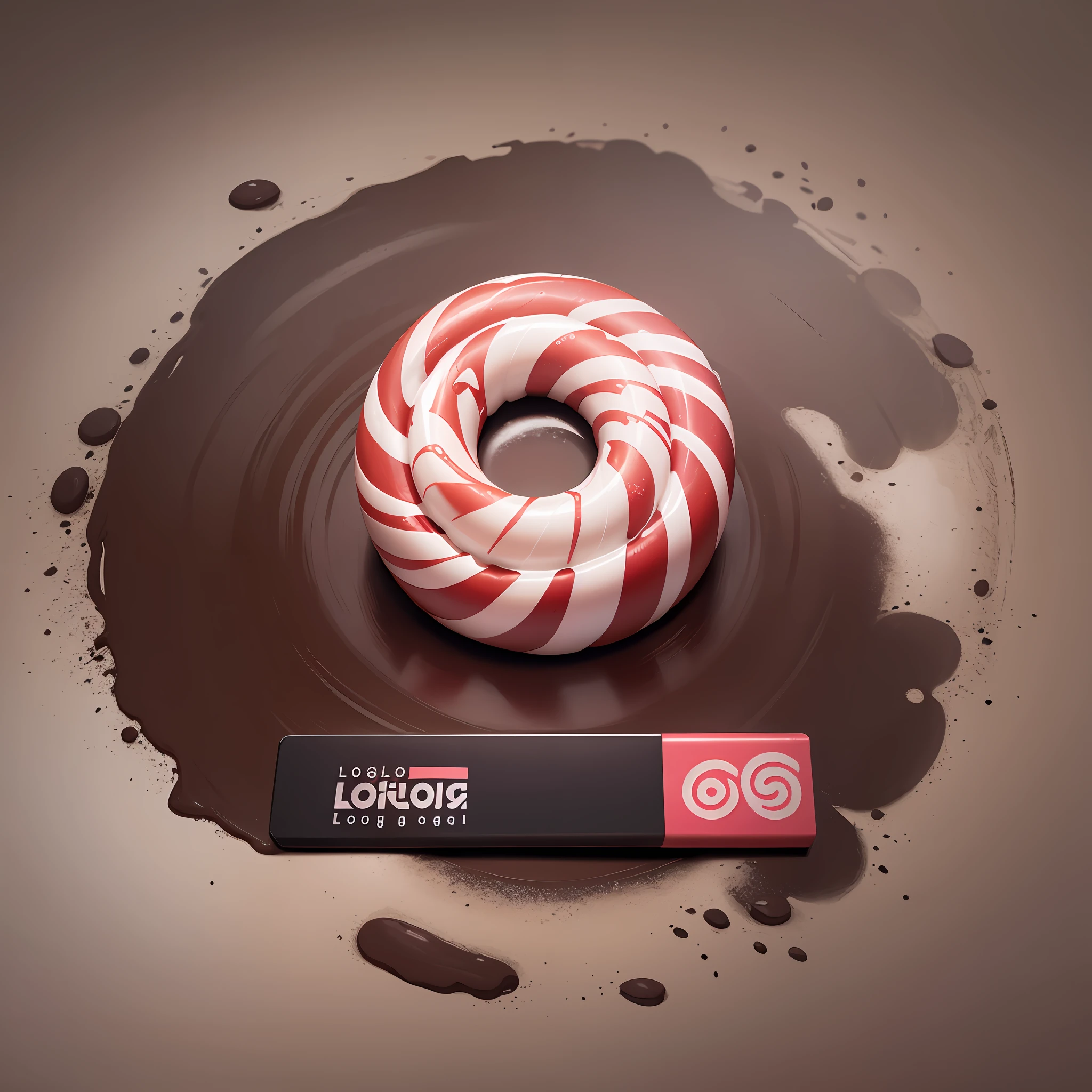 logo of a sweet brand, logo design, logol, the illustrated gotype, flowers around, and put more doughnuts