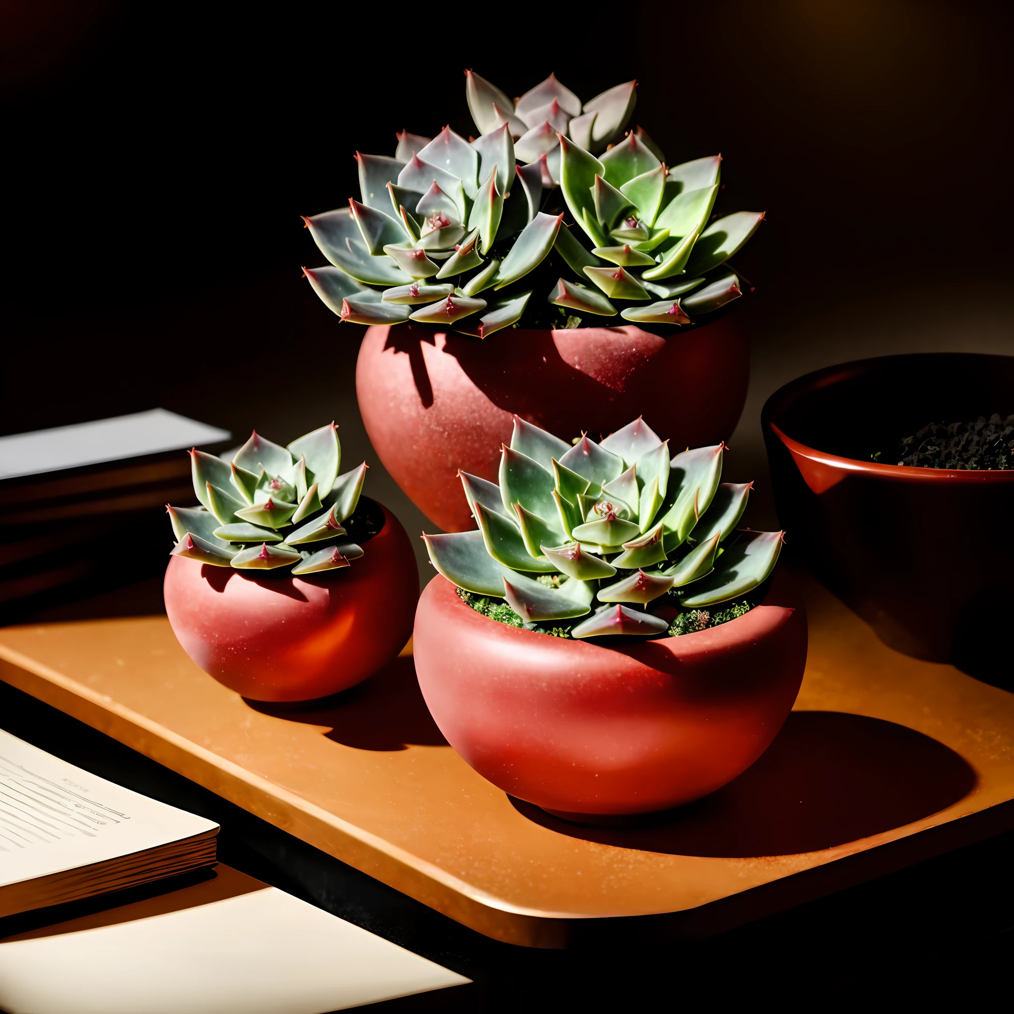 (Photorealistic, 3D, octane rendered, 8k, 4k, high quality, high resolution, high definition, realistic, best quality, volumetric lighting, cinematic lighting, natural colour scheme, contrast, coloured, very detailed:1.2), (succulent plant echeveria:1.4), with very detailed coloured leafs, in a festive pot, many magical effects, shelf with plants on the background, photoshoot, photoreal, dramatic effect lighting, fantasy00d, (no humans:1.5)