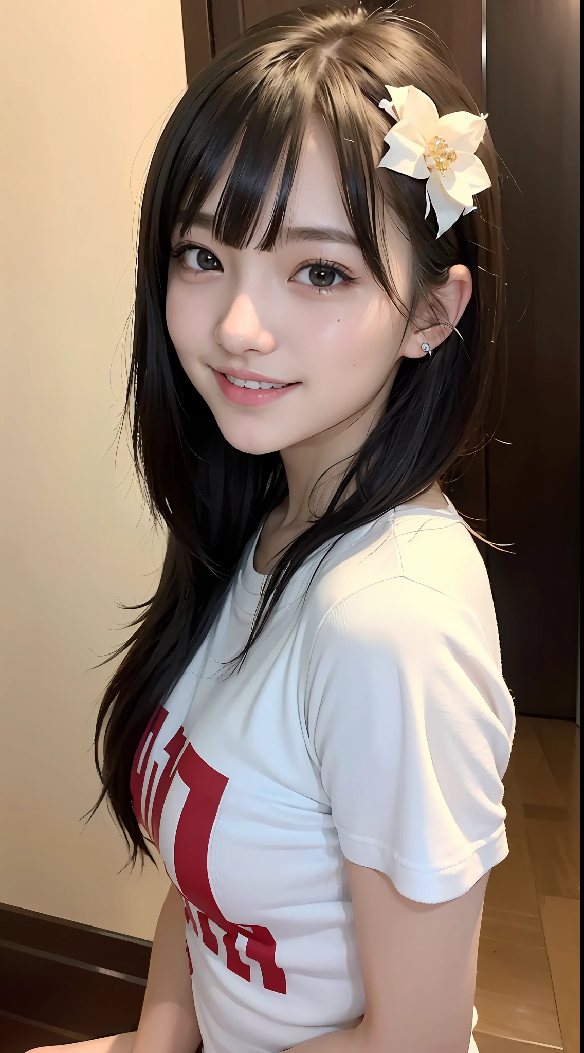 Bob Kat,  Cute Girl, AKB48 Team TP, AKB48, (Masterpiece, Best Quality: 1.2), Ultra High Resolution, (Photorealistic: 1.4), Detailed Skin, Cinematic Lighting, Friendly, Intelligent, Conversational, Happy, Kind, Energetic, Cheerful, Creative, Sparkly Eyes and Infectious Smile