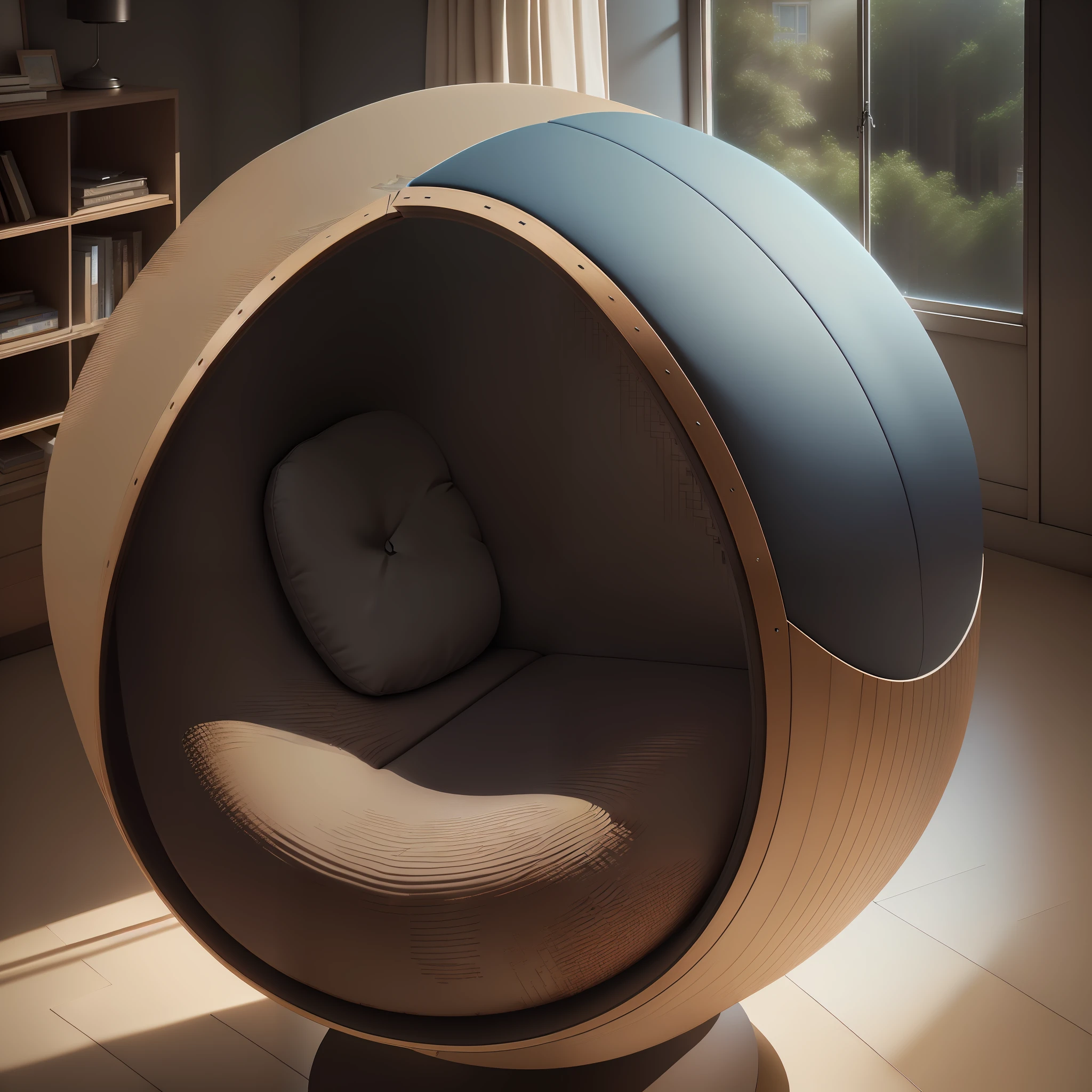 ((Room with window)),High image quality,High polyoctane rendering,Semi-realistic rendering,One chair,(Folding screen test image),Thumbnail,Bright,Soft,Elegant,Tasteful,Natural light,Excellent facial expression,Window,Dimm,No seated figures。