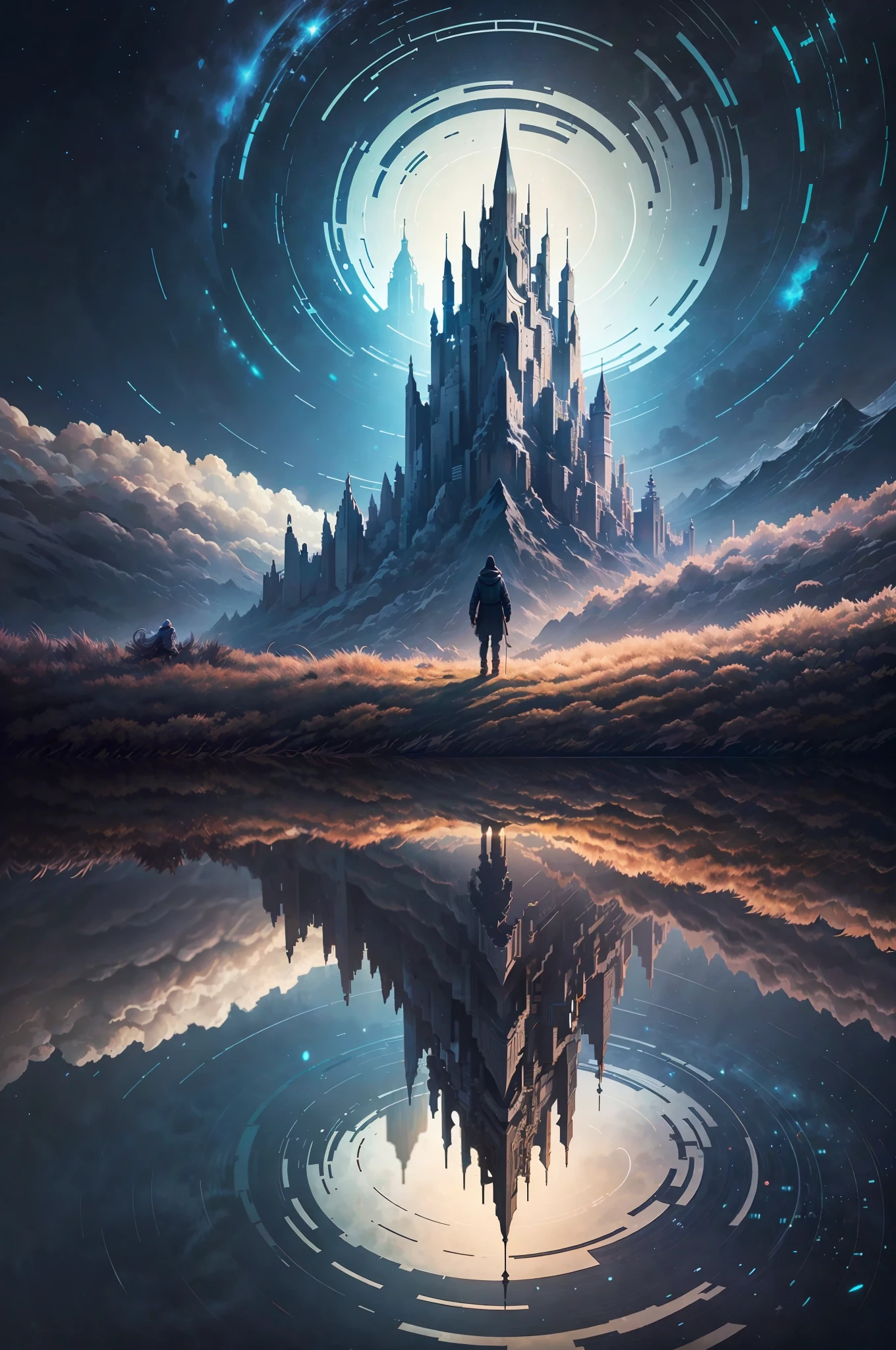 Guided by the whispered lullaby of perlin noise, a lone wanderer traverses the realms of an abstract dreamscape, finding solace in the solitude of a world that resonates with the intricate textures and patterns that mirror their very essence --auto --v 6