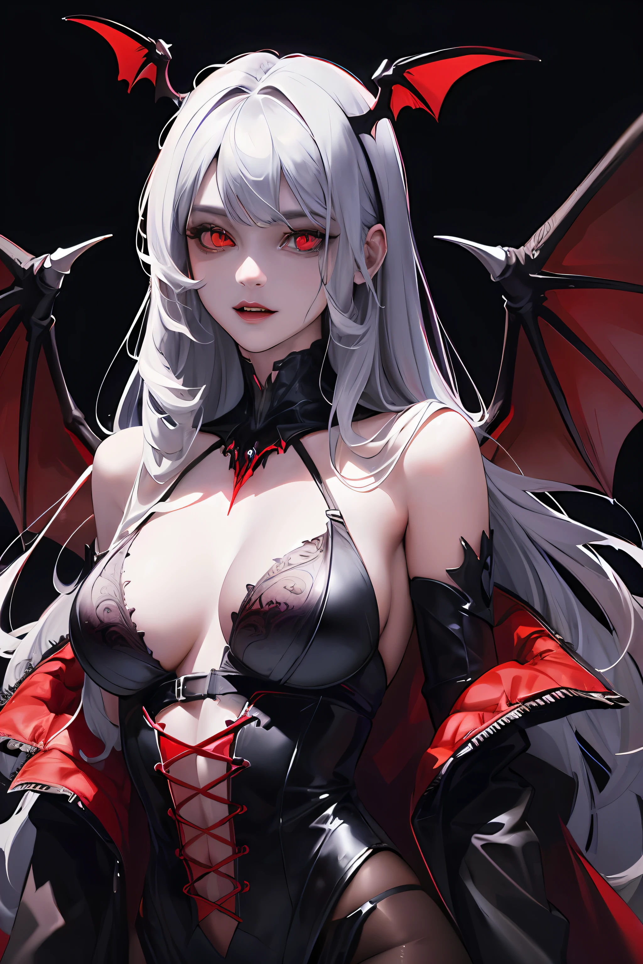 Fine, (Best Illustration), 8k Resolution, Intricate Details, Best Quality, Realistic, Ultra Detailed, Best Lighting, Best Shadows, Ultra HD, A Necromancer, Night, Magic, Dark Style, Vampire, Bat wings, red glowing eyes
