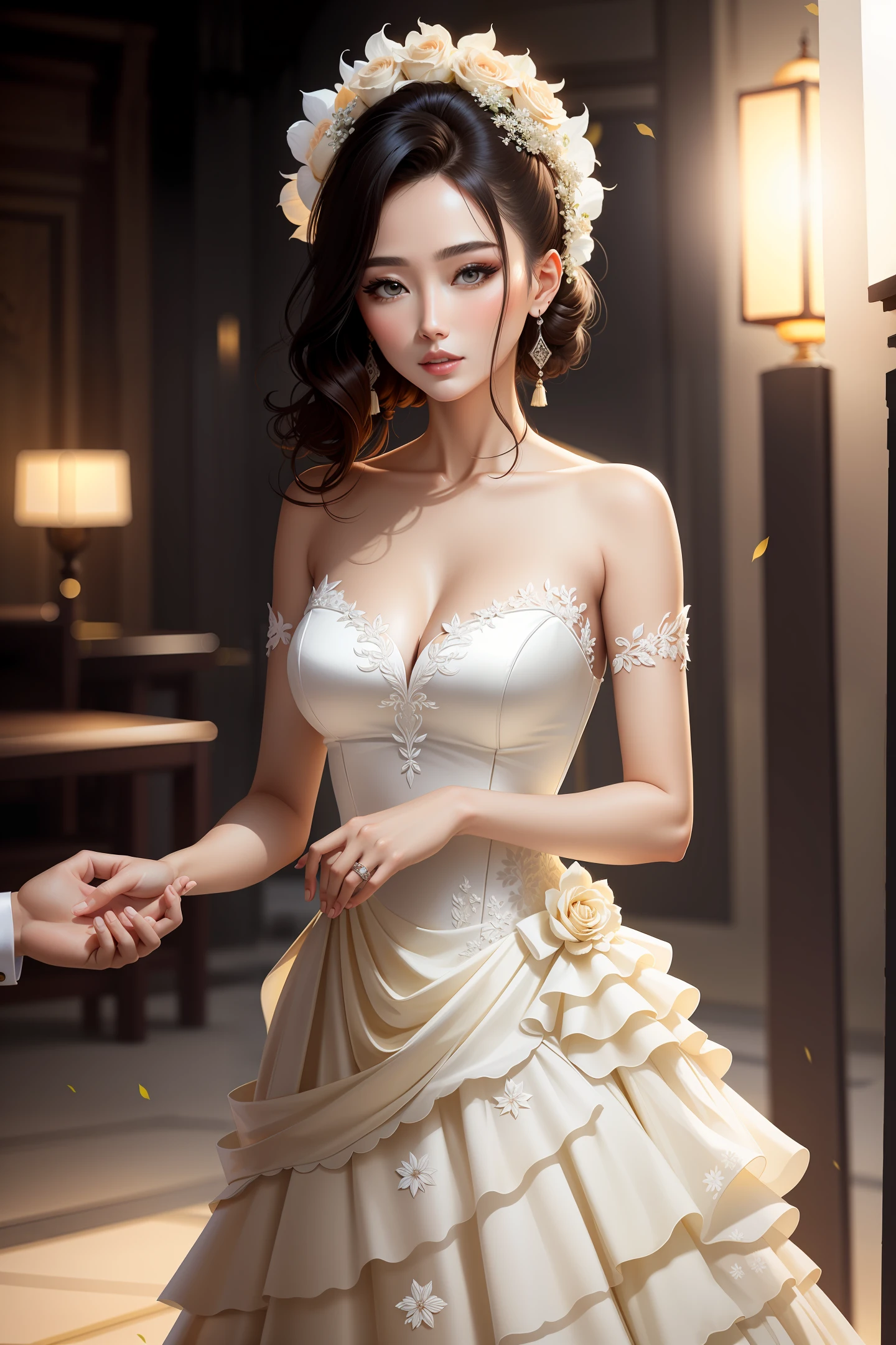 Masterpiece, best quality, wedding dress, Chinese, full body, most fashionable