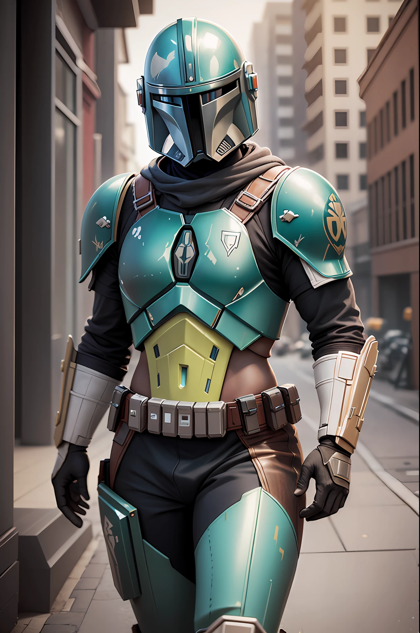 Mandalorian, octane render, photorealistic, hyper realistic, Rendered in Cinema4D --auto --s2