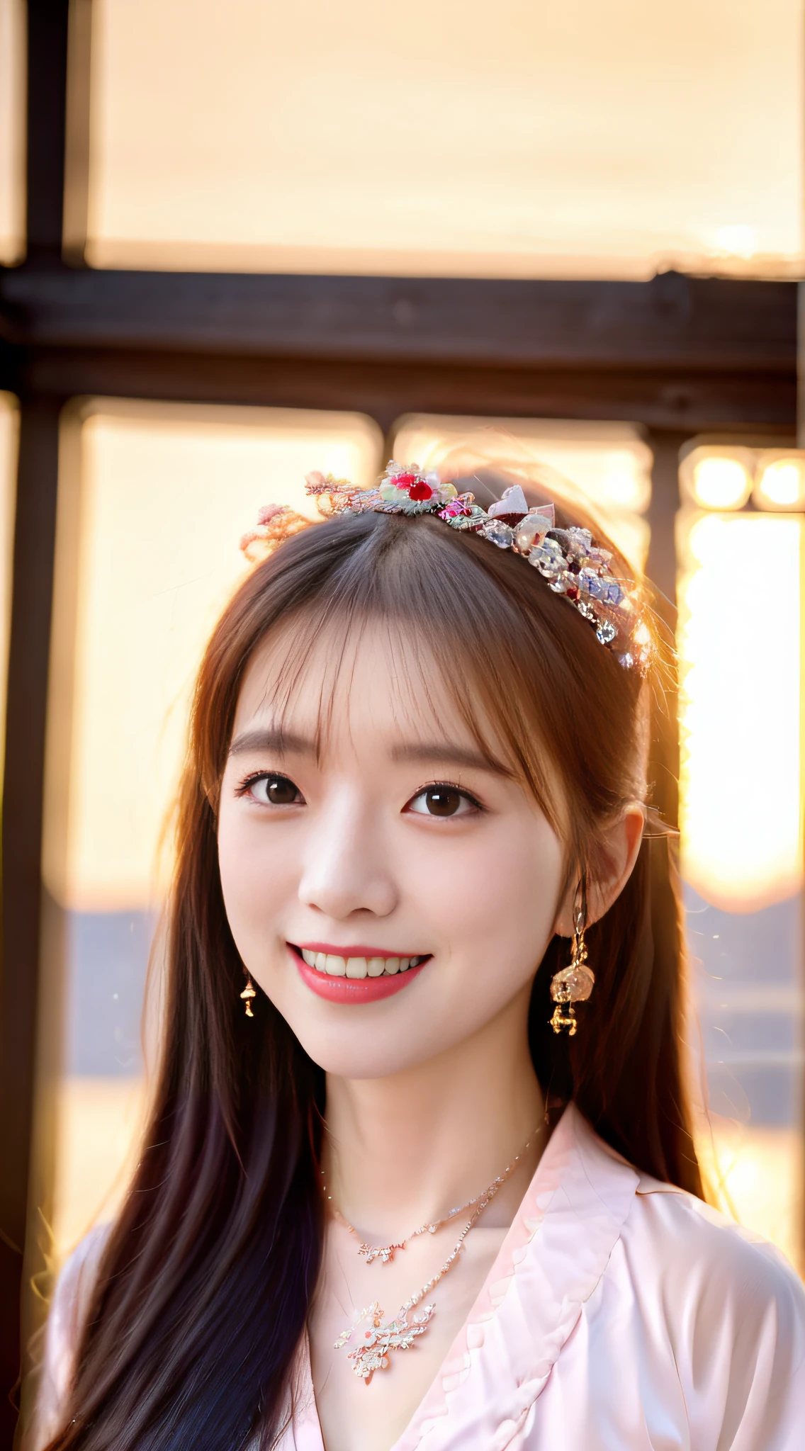Best Quality, Masterpiece, High Resolution, 1 Girl, Blush, (Attractive Smile: 0.8), Star Pupil, Red Chinese Hanfu, Hanfu, Chinese Clothing, Hair Accessories, Necklace, Jewelry, Beautiful Face, upon_body, Tyndall Effect, Realistic, Dark Studio, Edge Lighting, Two-tone Lighting, (High Detail Skin: 1.2), 8k Ultra HD, DSLR, Soft Lighting, High Quality, Volume Lighting, Frank, Photo, High Resolution, 4K, 8K, Bokeh