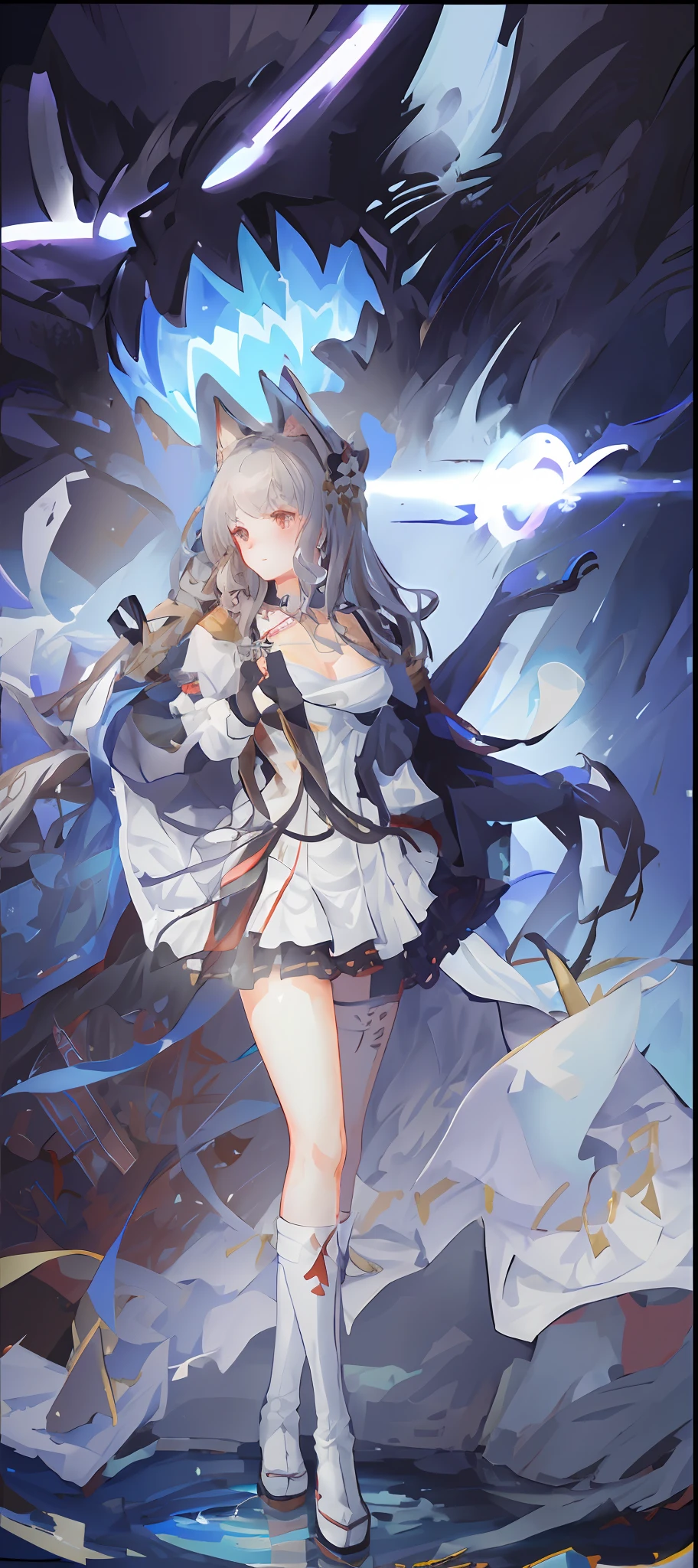 anime girl with a sword and a cat in her hand, from arknights, from the azur lane videogame, from girls frontline, azur lane style, ayaka genshin impact, characters from azur lane, anime goddess, trending on artstation pixiv, fine details. girls frontline, digital art on pixiv, pixiv contest winner
