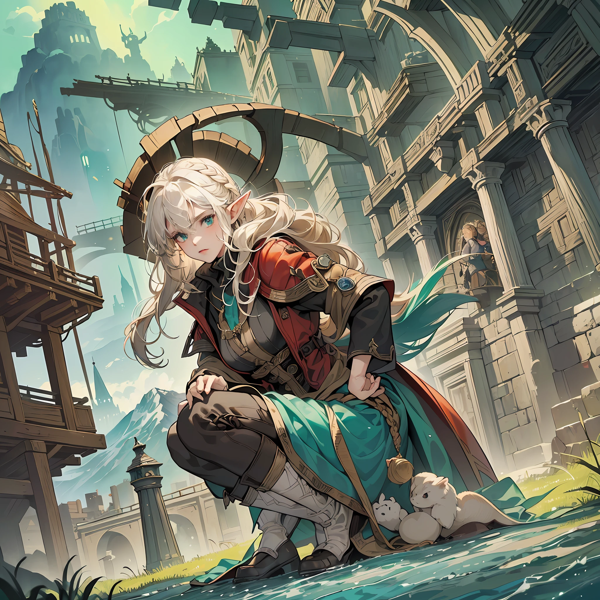 (concept art), (Realistic:1.33), (high quality depth map:1.1), (Medieval RPG, {Northern European|Italian|Swedish|Polish|Russian|Arabian|Jewish|Persian|Mongolian|East Asian|South East Asian|African|Native American|Egyptian|Babylonian|Spanish|East Asian Indian} looking {young adult|adult|} {Male|Slim Male|Female|Petite Female} ({searching for something|investigating a crime|fighting someone|studying a book|drinking|flying somewhere|crouching|squatting|riding a horse|at the wheel of a ship|flying an airship|kneeling|running|running from something|fighting a monster|swimming|training|examining an item|action pose|seductive pose|psychotic pose|}:1.1), {full body} Character Portrait, realistic detailed {brown|hazel|green|aqua|black} eyes, detail {angular|round|symmetrical|oval} face:1.2), ({high depth dark|high depth light} {Throne Room|House|Dining Room|Arena|Store|Castle|Medieval City|Town|Village|Port|Sea|Ship|Boat|Floating Mountains|Snowy|Burnt Down|Idyllic|Dystopian|Utopian|Militaristic|Wedding|Party|Battlefield|Camp fire|Army|Cavalry Charge|Medieval Battle|Tavern|Inn|Bedroom|Caves|Underdark|Magic School|Airship Deck|Airships|Airship Battle|Pirate Ship|Oceanic Battle|Swamp|Arid Desert|Oasis Desert|Forest|Mountainous|Arctic|Jungle|Temperate|Steppe|Mediterranean|Monsoon Forest|Shrubland|Grassland|Wet Desert|Grass Savanna|Tree Savanna|Tropical Rainforest|Alpine tundra|montane forests|Hellish|Heavenly} detailed background:1.1), ({brown|black|white|blonde|platinum blonde|silver|ginger|light brown} {long|curly|medium|braided|pony tail|fancy|bangs|fringe|buzz cut} hair:1.3), ({pale|perfect|aged|scarred|freckled} skin:1.2), ({wizard|knight||thief|pirate|airship captain|rogue|assassin|monarch|merchant|sorceress|witch|warlock|royalty|warrior|slave|noble|barbarian|archer|murderer|serial killer|prostitute|tavern owner}:1.1), ({human|elf|dragon|red tiefling|demon|drow|angel|succubus|incubus|dryad|vampire|goddess|devil|god|green orc|dwarf|red kitsune}:1.2), ({bleak theme|romantic