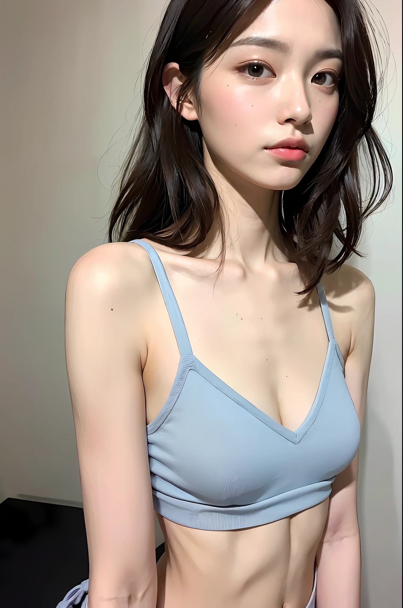 ((Top Quality, 8k, Masterpiece: 1.3)), 1 Girl, Side Shot: 1.2, Beautiful Japan Woman with Small, Slender Abs: 1.3, (Casual Hairstyle, Small: 8.2), Bikini, Indoor, Ultra Detailed Face, Detailed Eyes, Double Eyelids, Full Body