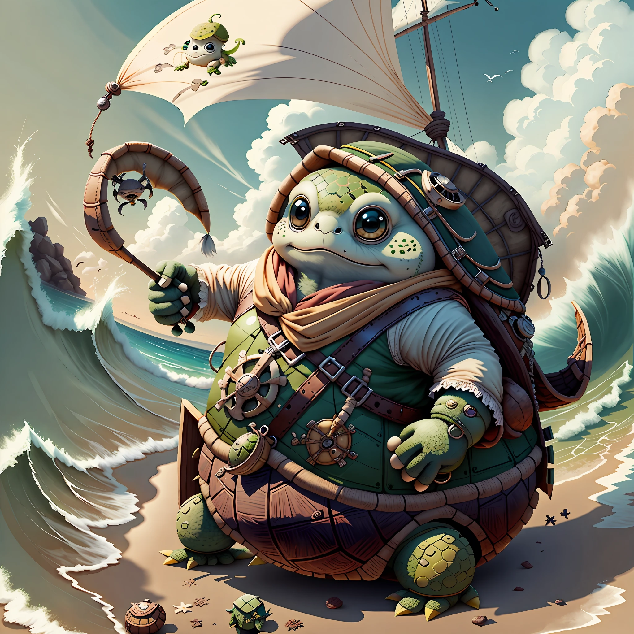 Turtle anthropomorphic form , pirate turtle