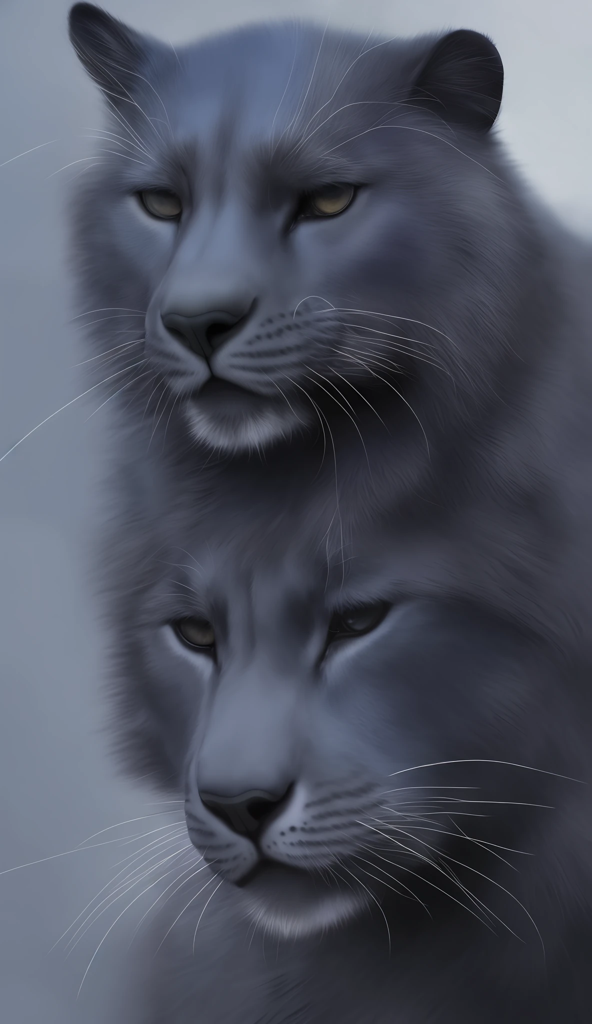 , whiskers, mammal, male, solo, fur, blue fur, feral, felid, realistic, blue body, hi res, black fur, black body, detailed fur, looking at viewer, black nose, grey fur