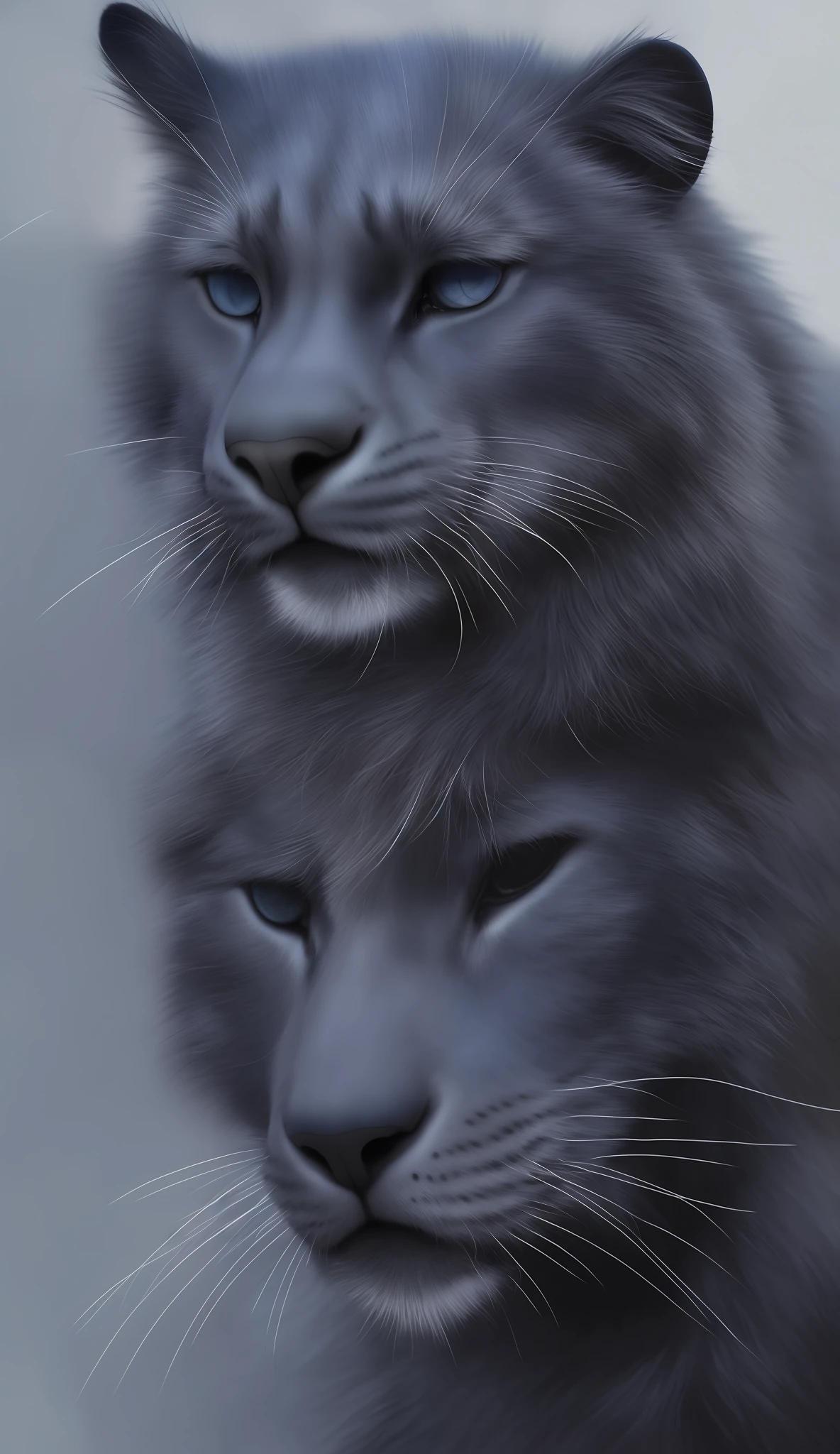 , whiskers, mammal, male, solo, fur, blue fur, feral, felid, realistic, blue body, hi res, black fur, black body, detailed fur, looking at viewer, black nose, grey fur