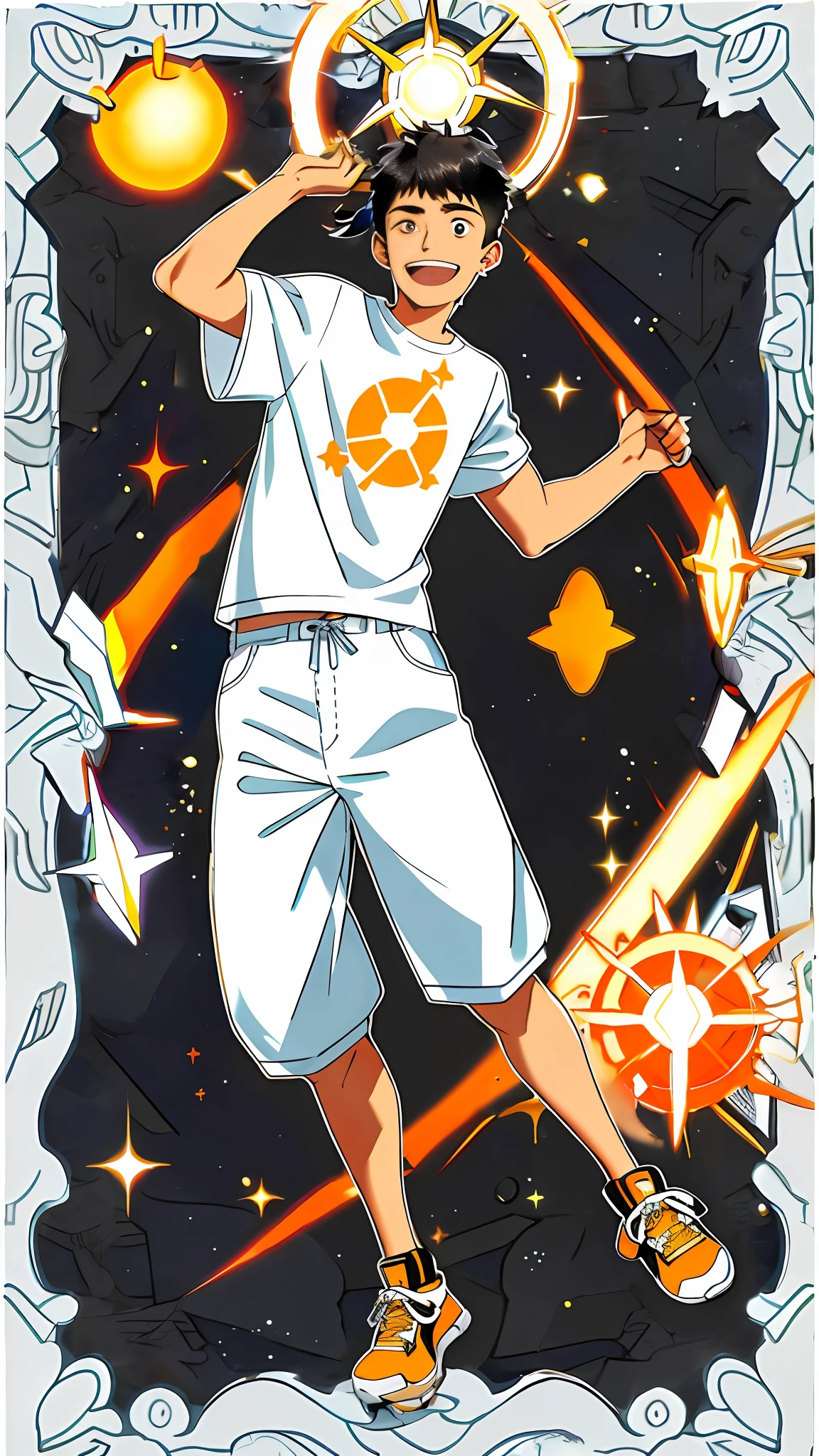 ((change the background only)) the sun, halo, sun light, light, only change the background, no hair,