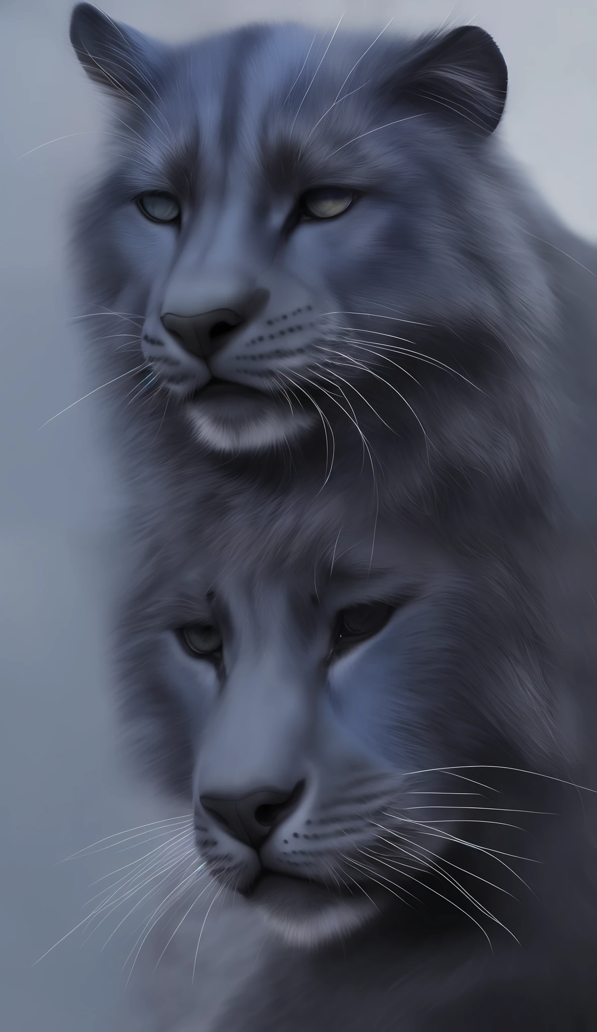 , whiskers, mammal, male, solo, fur, blue fur, feral, felid, realistic, blue body, hi res, black fur, black body, detailed fur, looking at viewer, black nose, grey fur