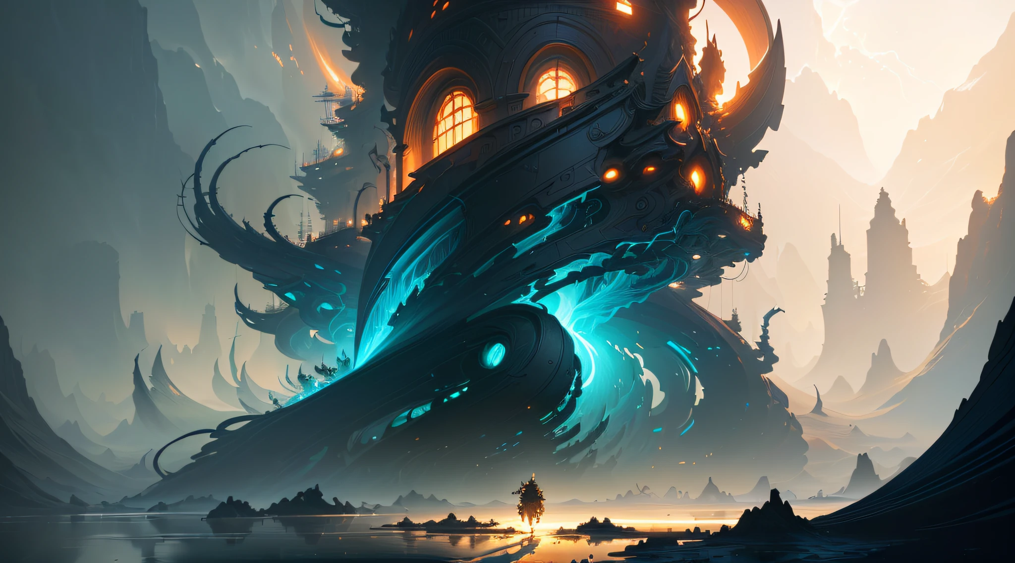 masterpiece, best quality, (extremely detailed CG unity 8k wallpaper), (best quality), (best illustration), (best shadow), absurdres, realistic lighting, (Abyss), beautiful detailed glow, art by PeterMohrBacher,