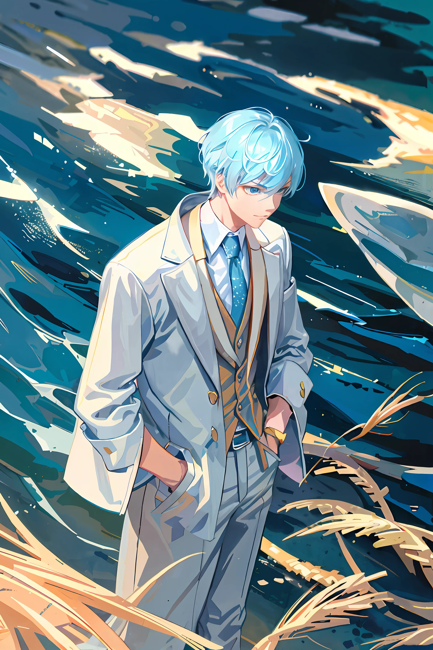 Sans with a suit