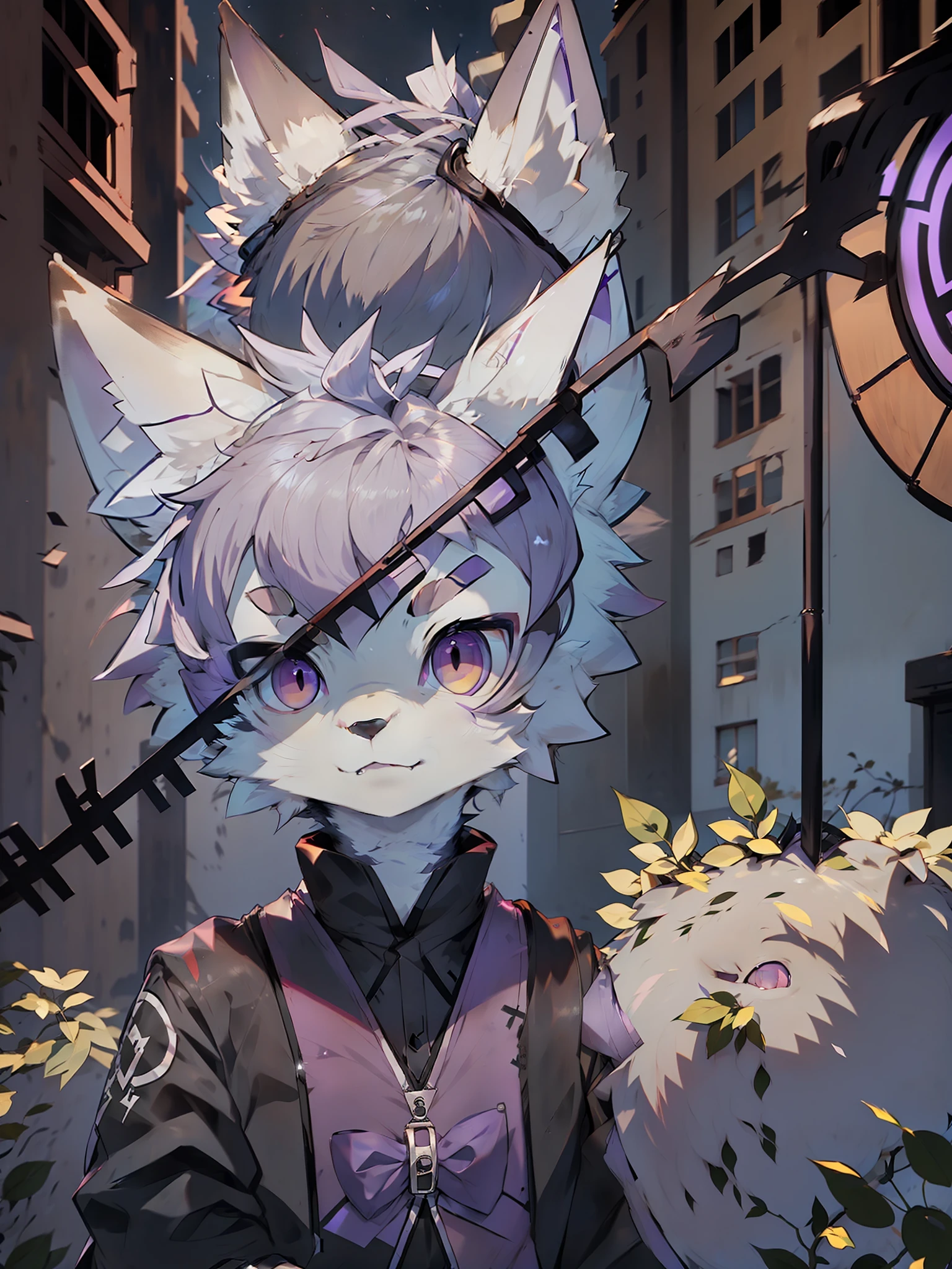 Bright purple eyes