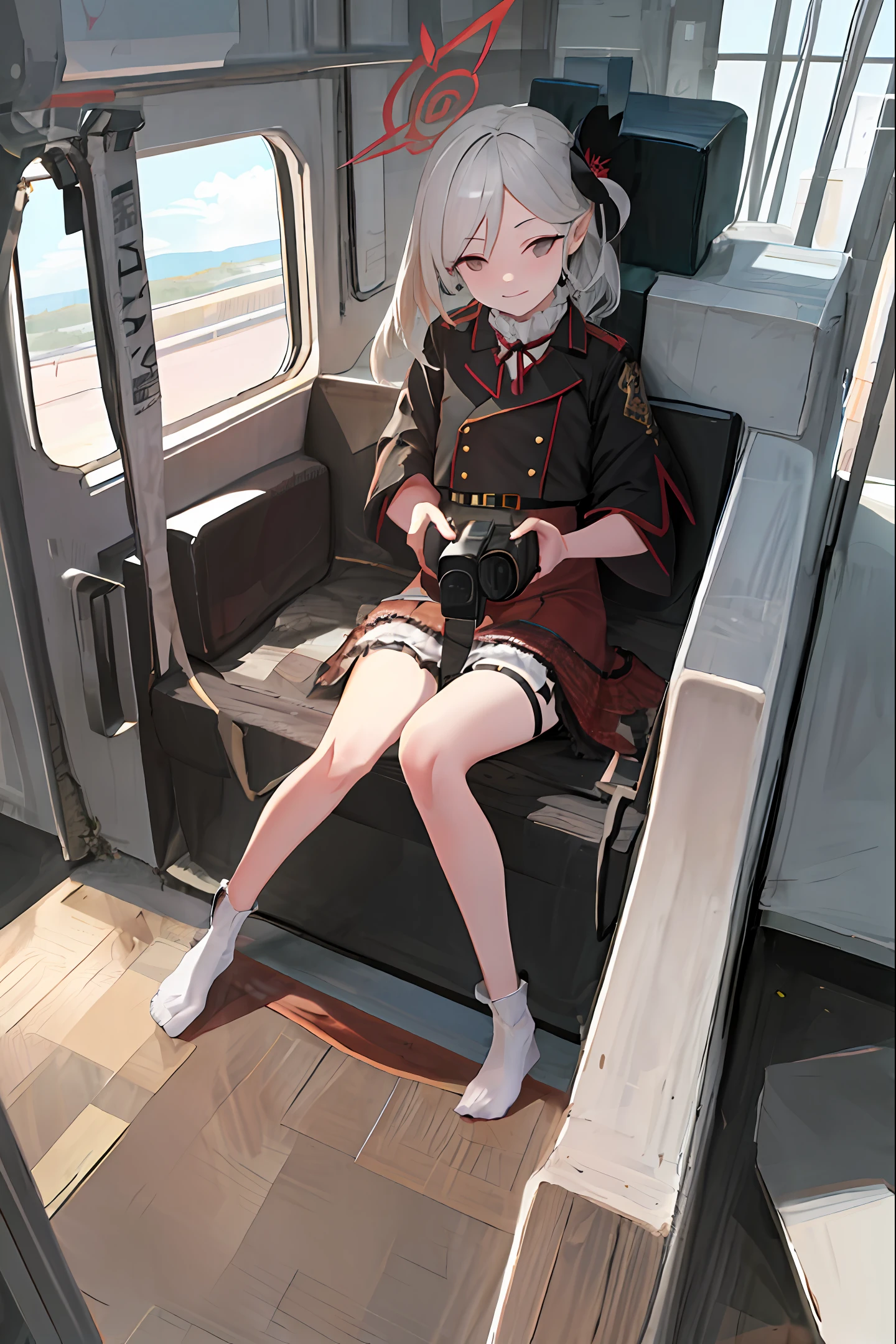 "(Masterpiece, High Definition, Ultra High Definition, 4K) Black hair, ************ Japan girl, uniform skirt, emphasizing thighs, white thighs, soft thighs, glossy thighs, sitting on the train, face-to-face angle, (angle from below),sitting in the train seat,Sitting in front,Zoom camera in the crotch,Feet on the train floor,Full body,Looking down and sleepy,Looking at the viewer only", best quality, ultra high definition, (photorealistic:1.4),, high resolution, detail, raw photo, sharp re, Nikon D850 film stock photo by Lee Jefferies 4 kodak portra 400 camera f1.6 lens rich colors hyper realistic lively textures dramatic lighting unreal engine artstation trends cinestir 800,