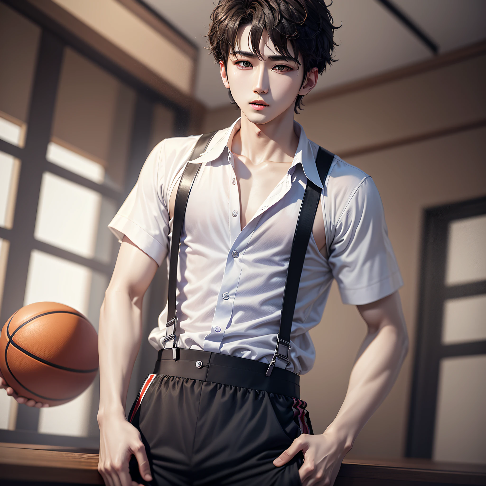 Cai Xukun, basketball, black suspenders, --auto --s2