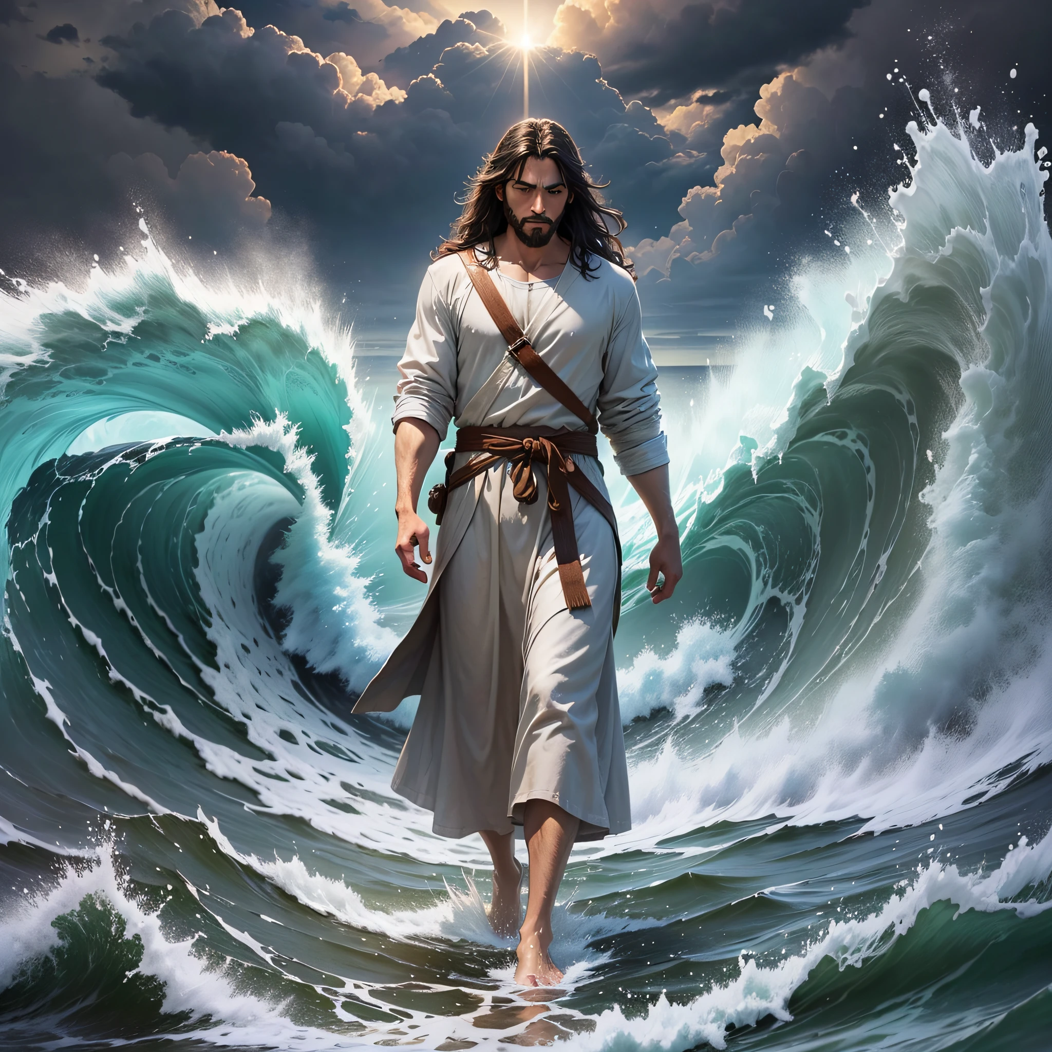 Just imagine: on a stormy night, the disciples see Jesus walking on the choppy waters. Peter, courageous, asks to walk too --auto --s2