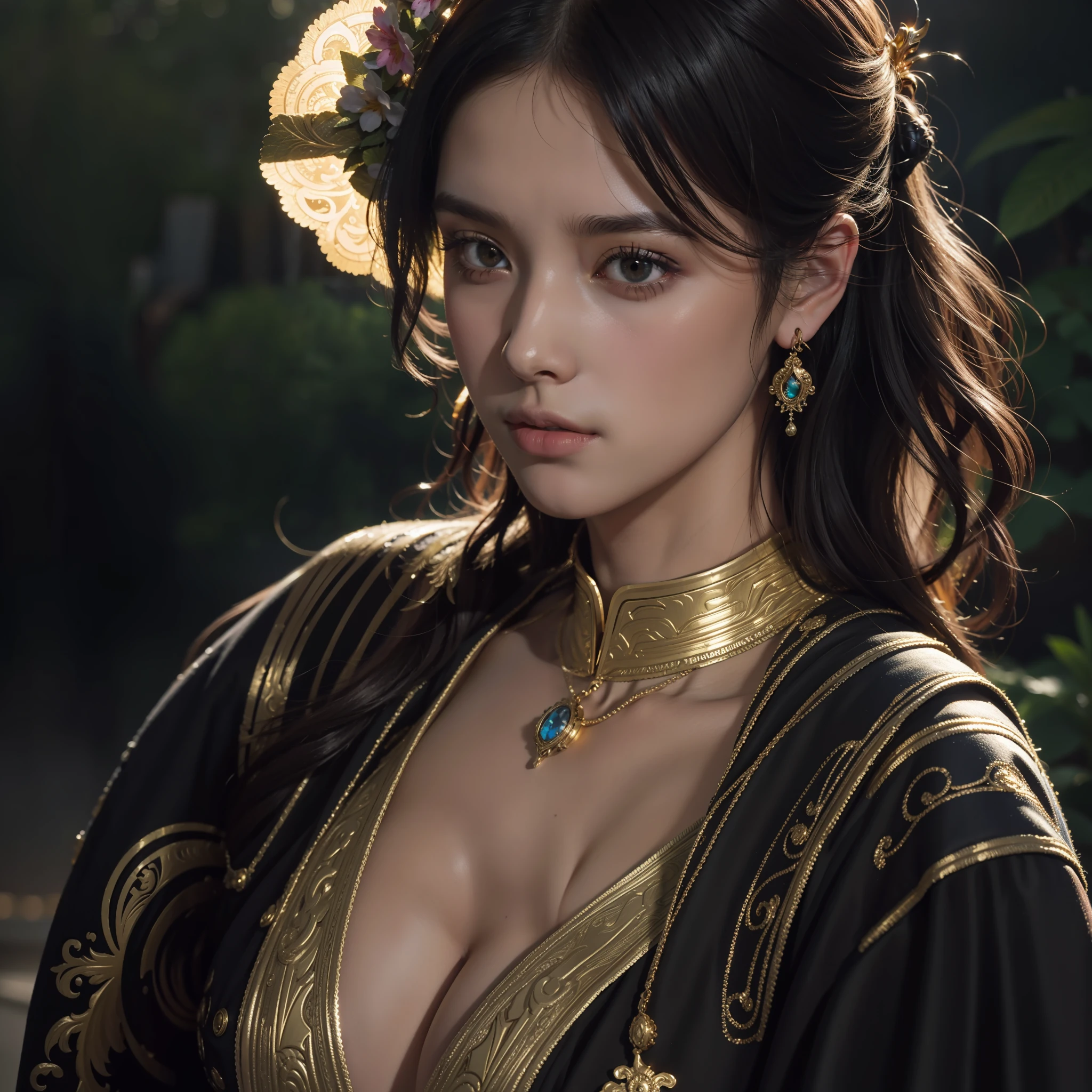 1 fantasy senario, digital art. trending on arstation and deviantart -n 9-8 hd wallpaper 4k ultra high detail hyper realistic detailed painting by greg rutkowski alphonse mucha gustav klimt 8:9 ratio golden hour intricate details award winning masterpiece fine portrait photography closeup face shot dramatic backlit smokey atmosphere octane unreal engine 5 sharp focus cinematic lighting cinestill 800mm lens depth