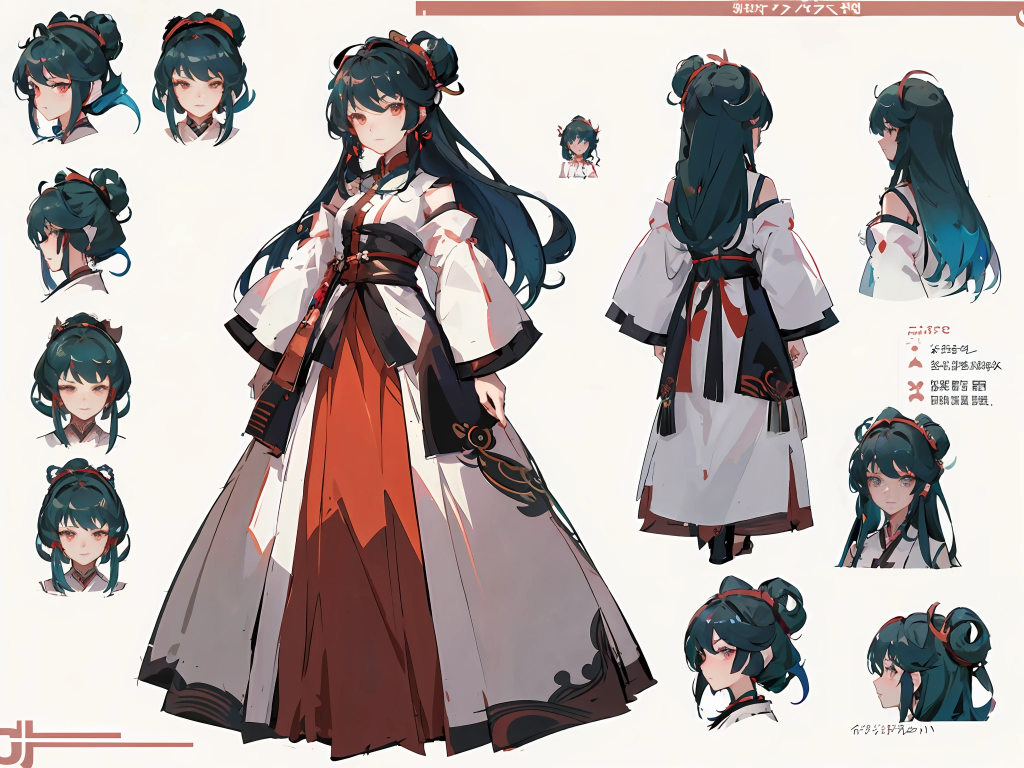 a close up of a person in a dress with different hairs, onmyoji detailed art, cushart krenz, anime character design, onmyoji, anime concept art, cushart kenz, pretty anime character design, anime character reference sheet, [ character design ], ayaka genshin impact, cushart krenz key art feminine, cushart