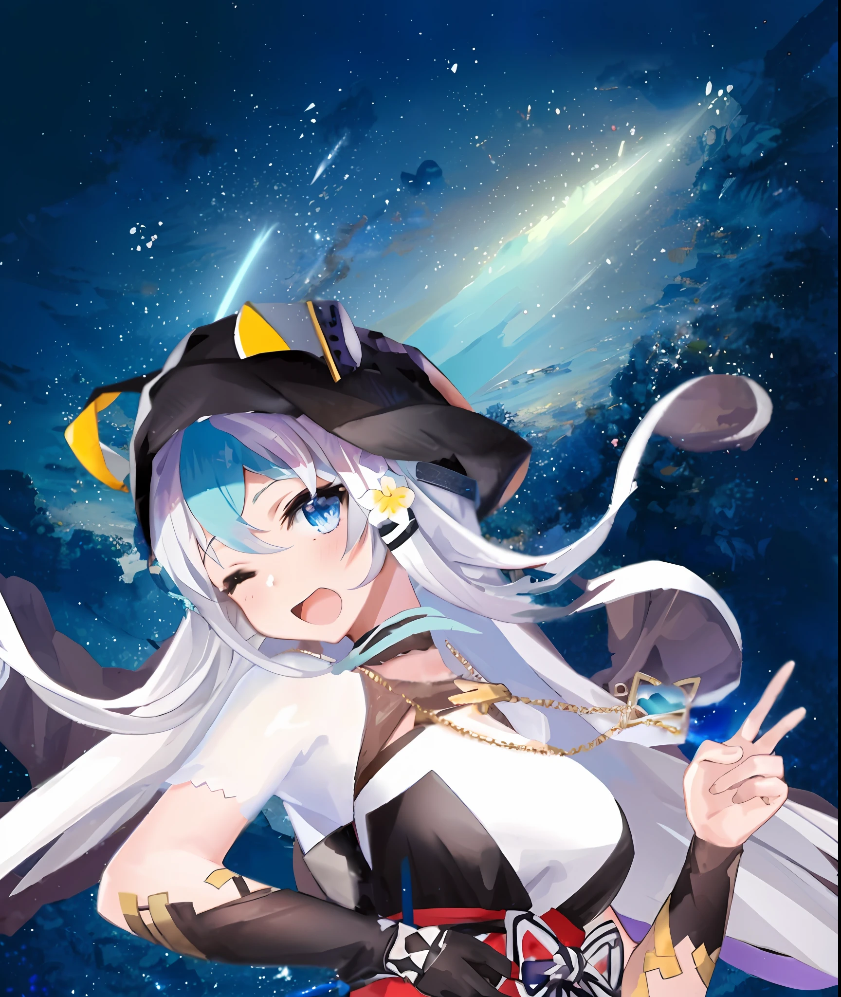 anime girl in a black and white outfit with a hat and a sword, azur lane style, from the azur lane videogame, characters from azur lane, nightcore, from girls frontline, official artwork, splash art anime loli, onmyoji portrait, onmyoji, girls frontline universe, girls frontline style, fine details. girls frontline