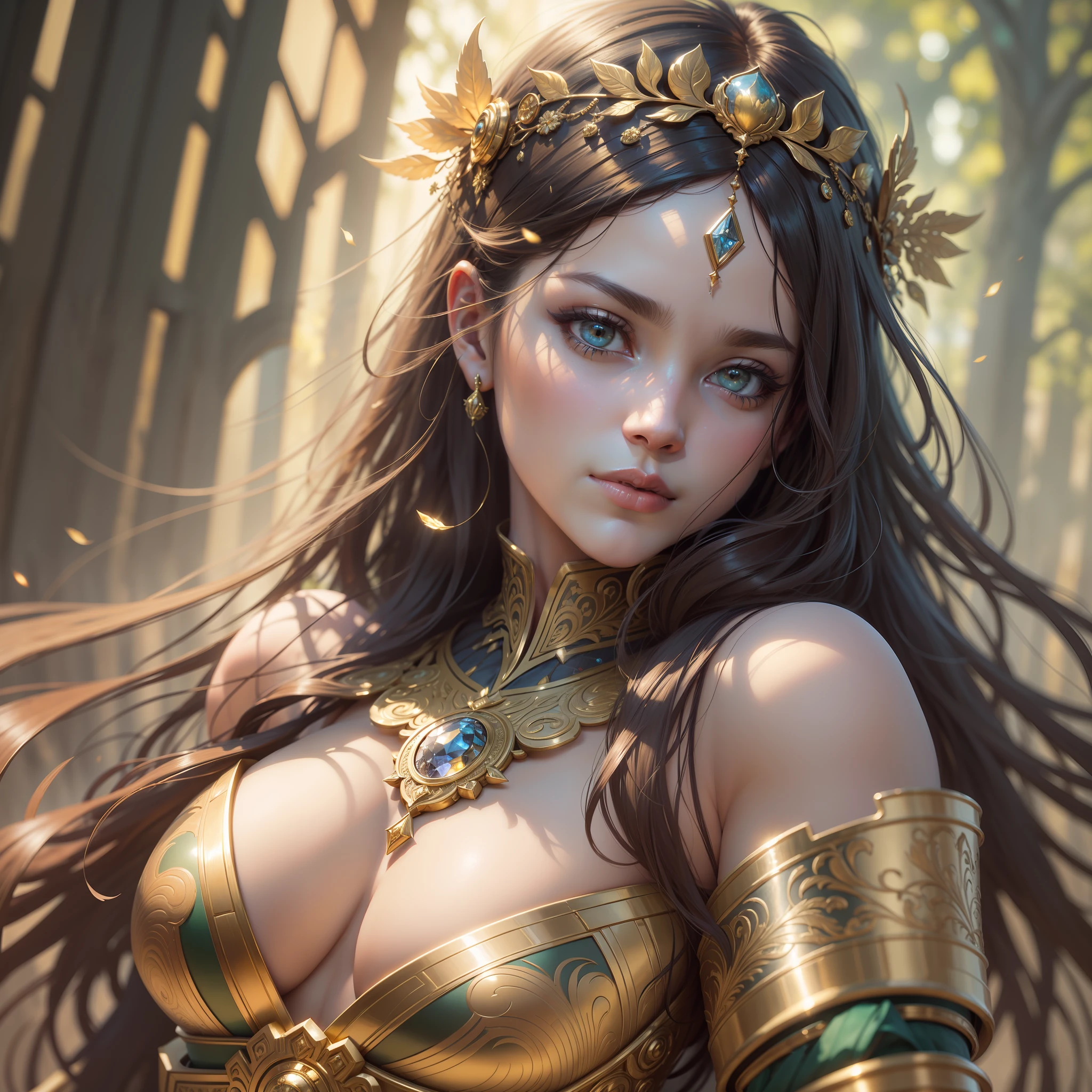 1 fantasy senario, digital art. trending on arstation and deviantart -n 9-8 hd wallpaper 4k ultra high detail hyper realistic detailed painting by greg rutkowski alphonse mucha gustav klimt 8:9 ratio golden hour intricate details award winning masterpiece fine portrait photography closeup face shot dramatic backlit smokey atmosphere octane unreal engine 5 sharp focus cinematic lighting cinestill 800mm lens depth