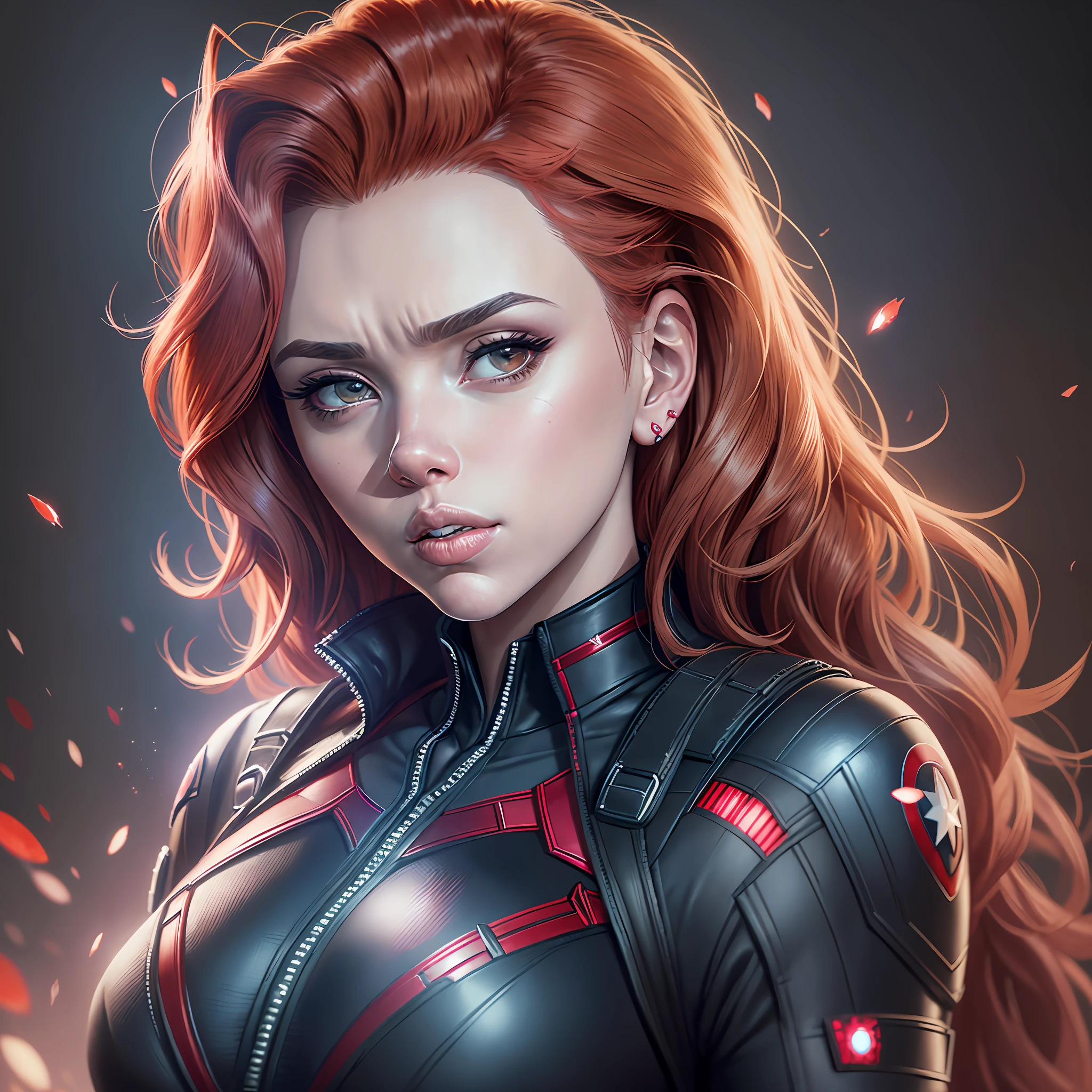 cbzbb , ((Scarlett Johansson black widow)) ,charachter ,cute, little, beautiful, devian art, trending artstation, digital art, detailed, cute, realistic, humanoide, character, tiny,cinematic sho ,cinematic lights,((Scarlett Johansson black widow)), (black widow Scarlett Johansson from avengers movie) --auto --s2