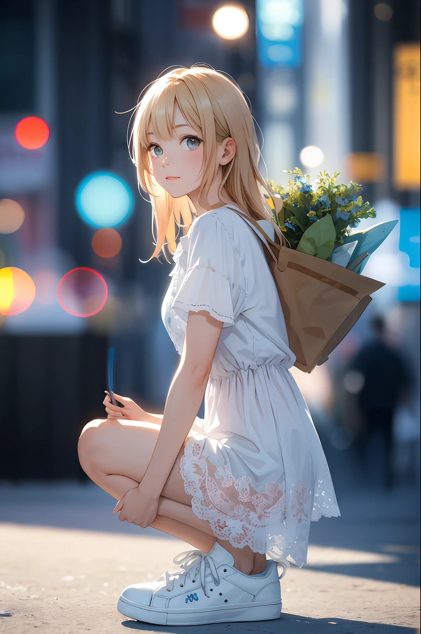 absurdres, highres, ultra detailed, (1 woman:1.3),simple background, , (sneakers:1.2),
BREAK
, watercolor style, soft blending, fluid colors, dreamy washes, delicate textures, organic shapes, atmospheric depth
BREAK
(bokeh photography:1.3), soft focus, out-of-focus highlights, dreamy ambiance, glowing circles, mesmerizing depth
BREAK
, tilt-shift photography, miniature effect, selective focus, blurred edges, small-scale illusion, playful perspective