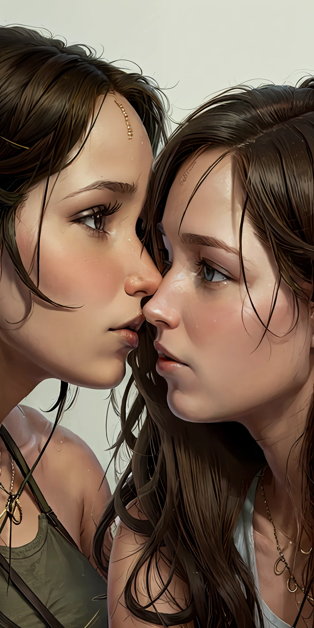 lara croft kissing katniss everdeen