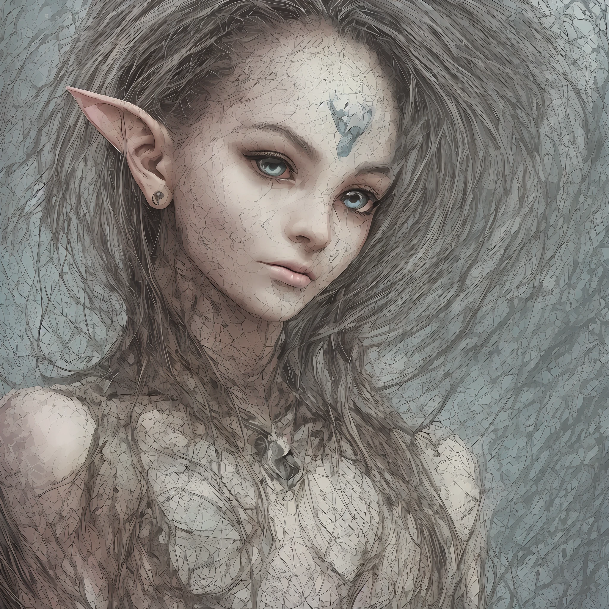 a close up of a woman with a very large ear ring, female alien, alien woman, barefoot beautiful girl alien, alien girl, reptilian space alien, ancient alien portral, exotic alien features, happy female alien, solar beings, alien princess, portrait of a humanoid alien, white skin and reflective eyes, blue-skinned elf, female humanoid creature --auto --s2