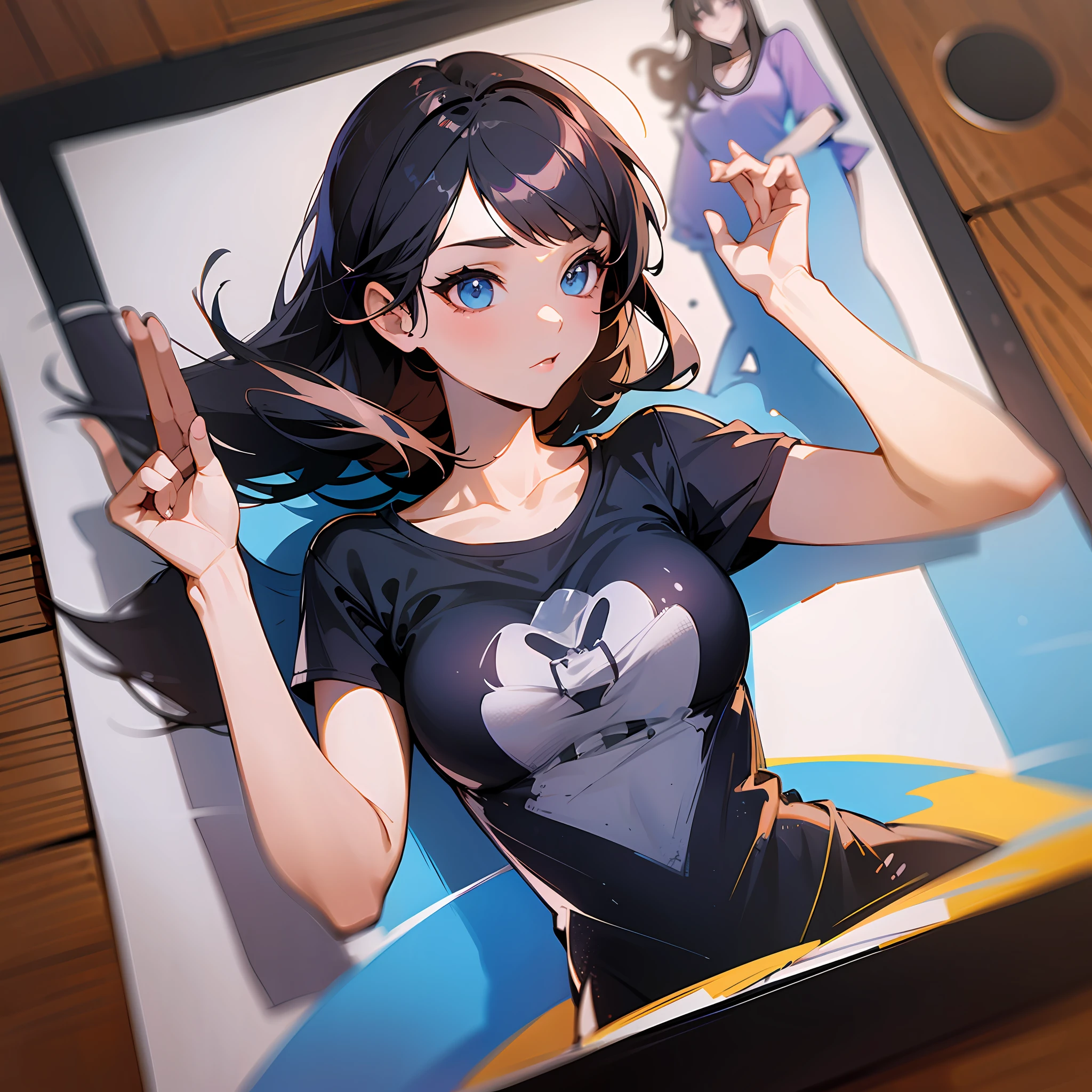 Create a stunning silhouette of a woman with a beautiful figure for a custom t-shirt print --auto --s2