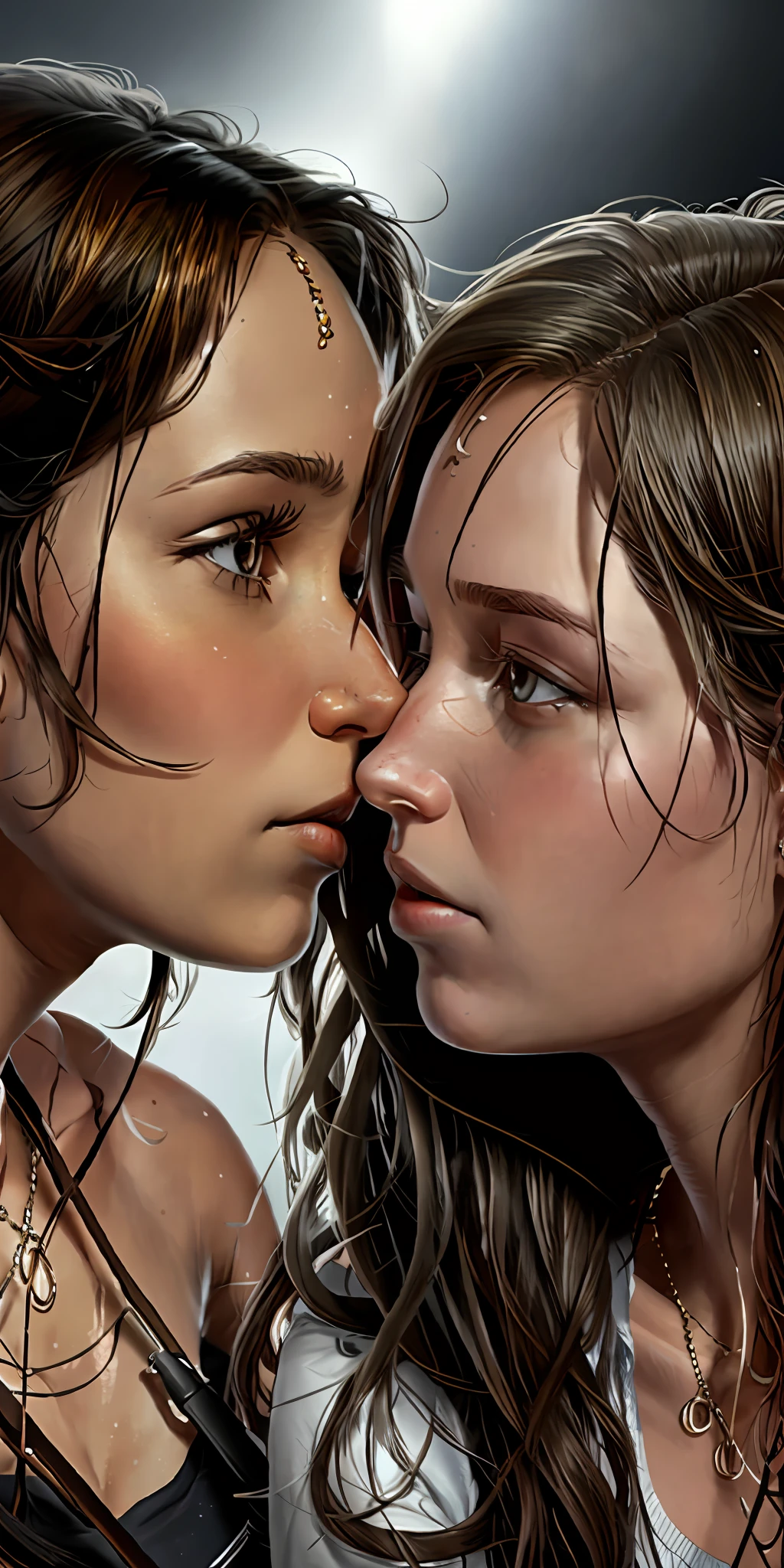 lara croft kissing katniss everdeen