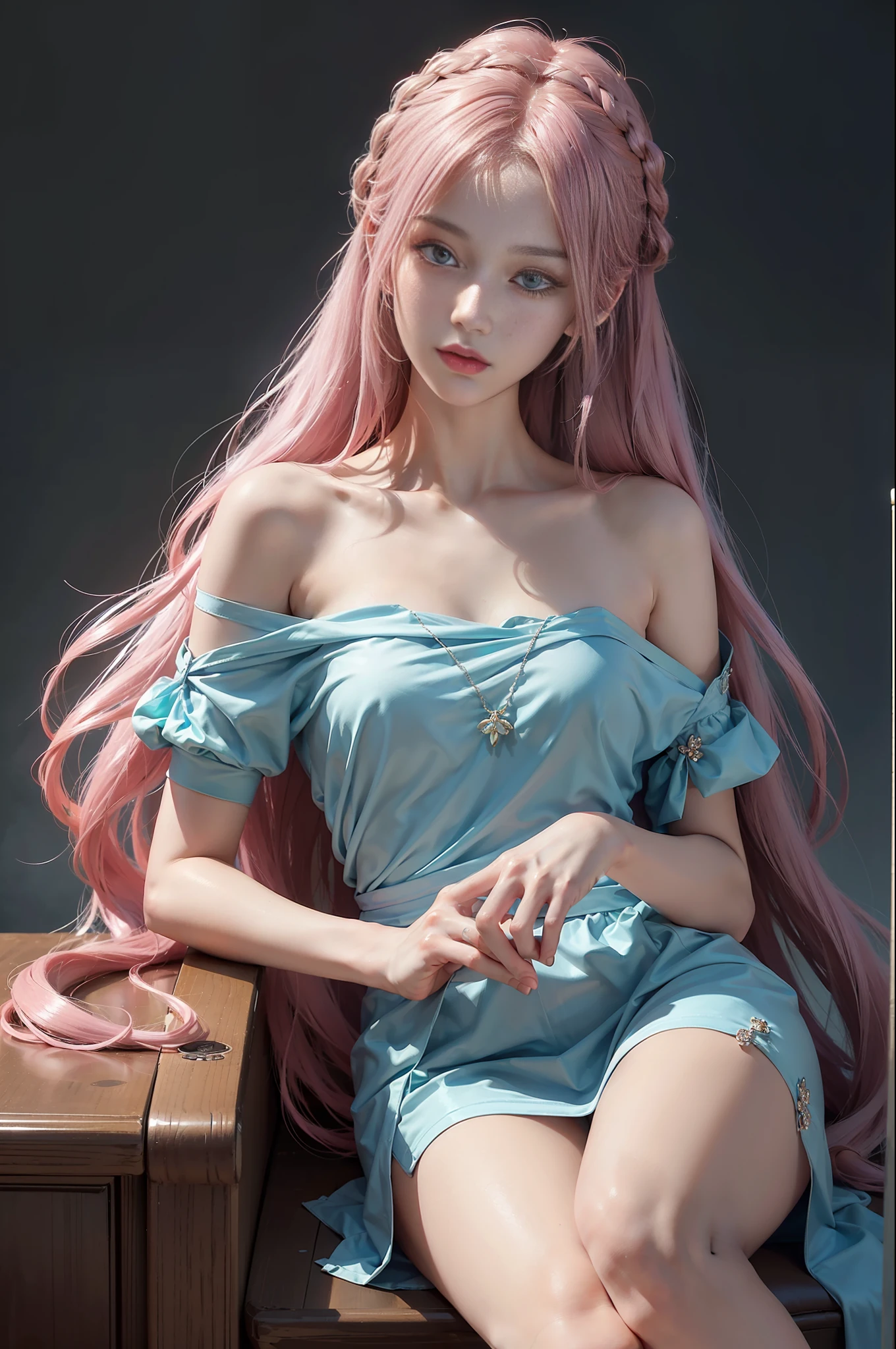 Silver fingers, complex hair, fine light, backlight, side light, ((best quality)), (very delicate and beautiful), (very delicate and beautiful), delicate background, (medium long hair :), messy hair, beautiful detail hair, diamond eyes, (blue-black pupil: 1.2), shiny eyes, beautiful eyes, (sitting: 1.1) holding a guitar, with yellow and blue square hair accessories, delicate face, two-dimensional beautiful girl, cute, twisted braids, slender limbs, blush, two-dimensional, Refreshing picture, beautiful detailed eyes, (masterpiece), (pink medium long hair) (pink hair), (glass shards) (disdainful look), (meticulous portrayal of calves above) (fine facial features), (meticulous depiction of calves above) (hidden dye) (extreme beauty) (very fine CG), (highest image quality), messy hair, long eyelashes, (masterpiece) (highest quality), (masterpiece), (detailed depiction of eyes), illustration, (meticulous depiction of calves above) (detailed depiction of faces), (meticulously portrayed above the calf), messy hair, beautiful detail eyes (two side up), top quality, 1080p, messy hair, beautiful detail eyes, (masterpiece), fine background beautiful, saturated color, ((half draped hair)) (meticulously portrayed clothes), masterpiece, meticulously portrayed face, meticulously portrayed eyes, color explosion, holding guitar, with yellow and blue square hair accessories