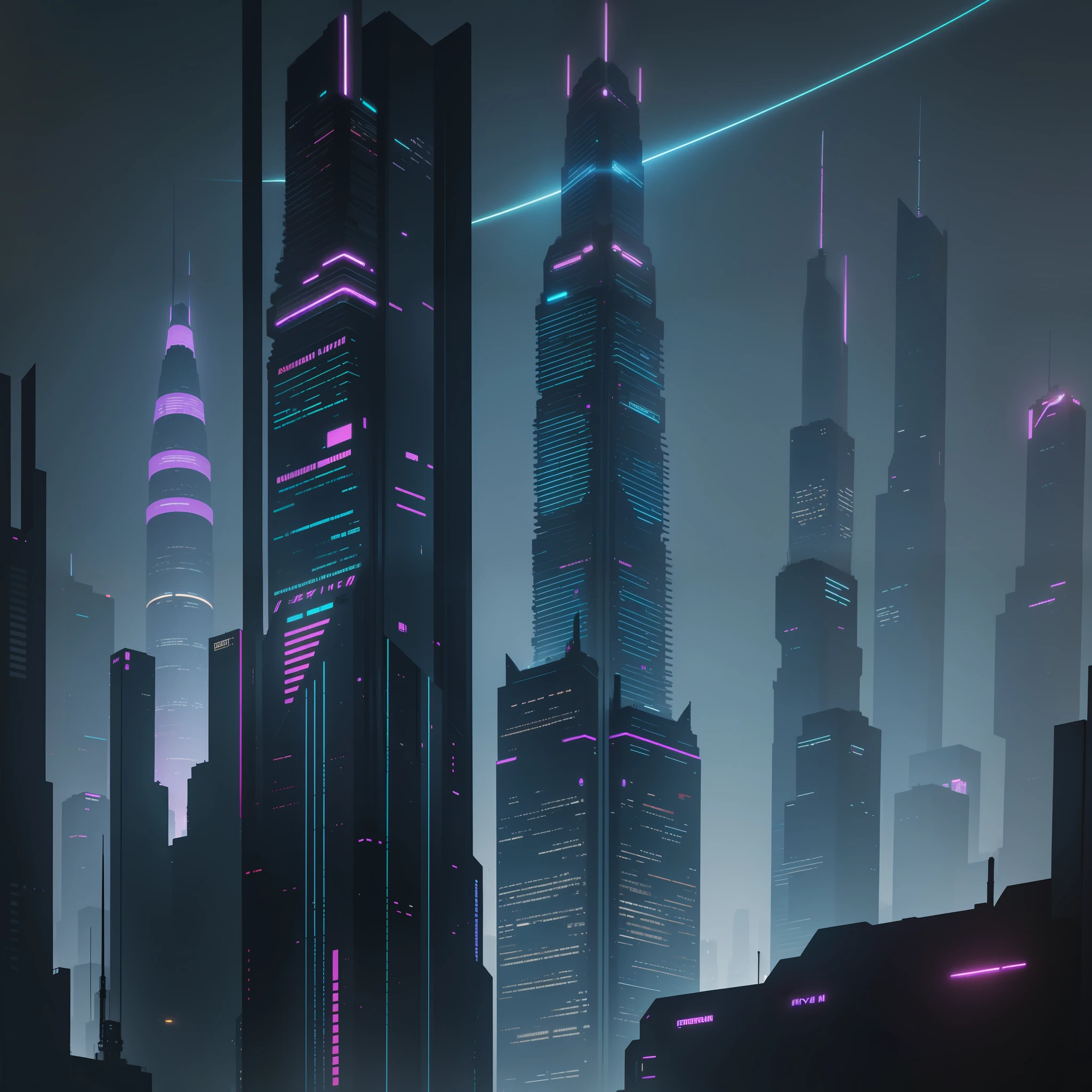 cyberpunk futuristic world sci-fi skyscrapers universe top quality masterpiece futuristic city sky night view