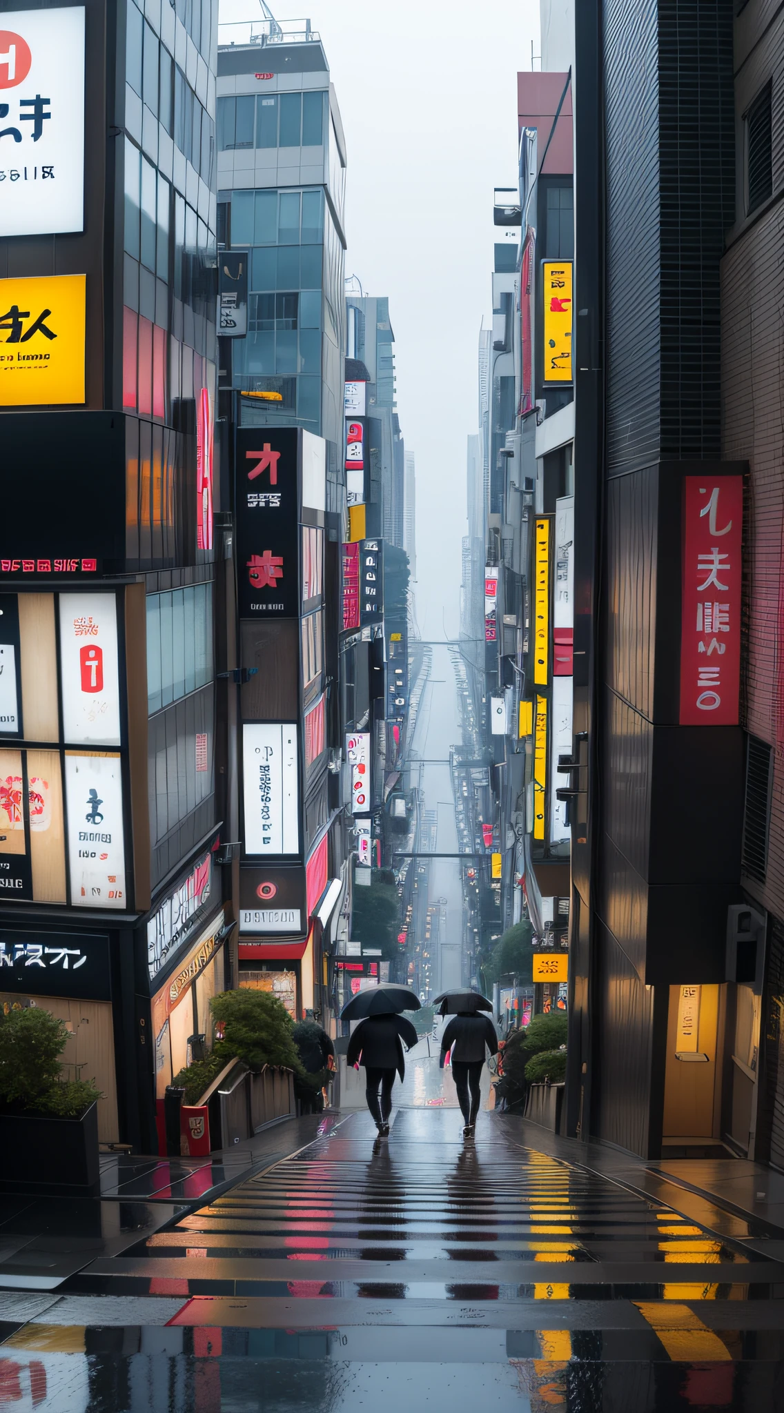 drone view, misty, rain, there is a person walking up a set of stairs in a city, a still of Shibuya, streets of Tokyo, street of Tokyo, in Tokyo, city like Tokyo, walking over a tiny city, Shibuya cyberpunk, artwork of a Tokyo street, man walking through city, inspired by Carl Spitzweg, by John La Gatta