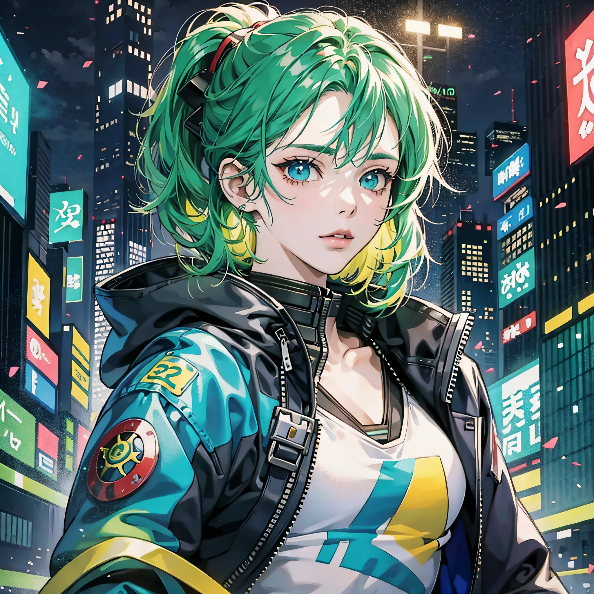 cyberpunk, anime, blue, green, red, yellow --auto --s2