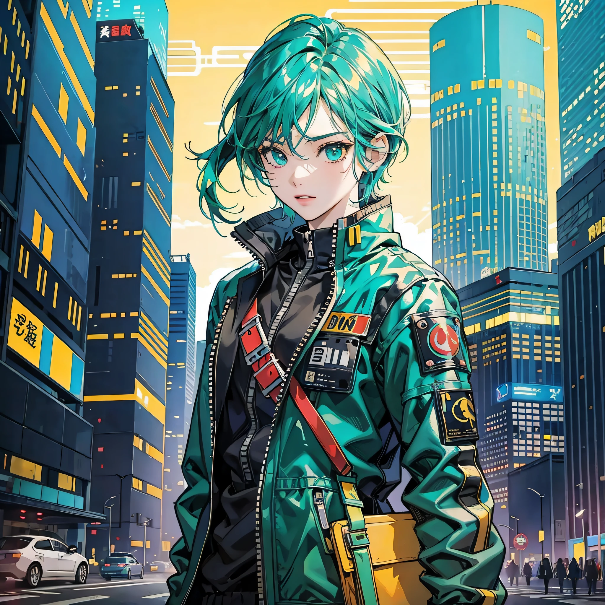 cyberpunk, anime, blue, green, red, yellow --auto --s2